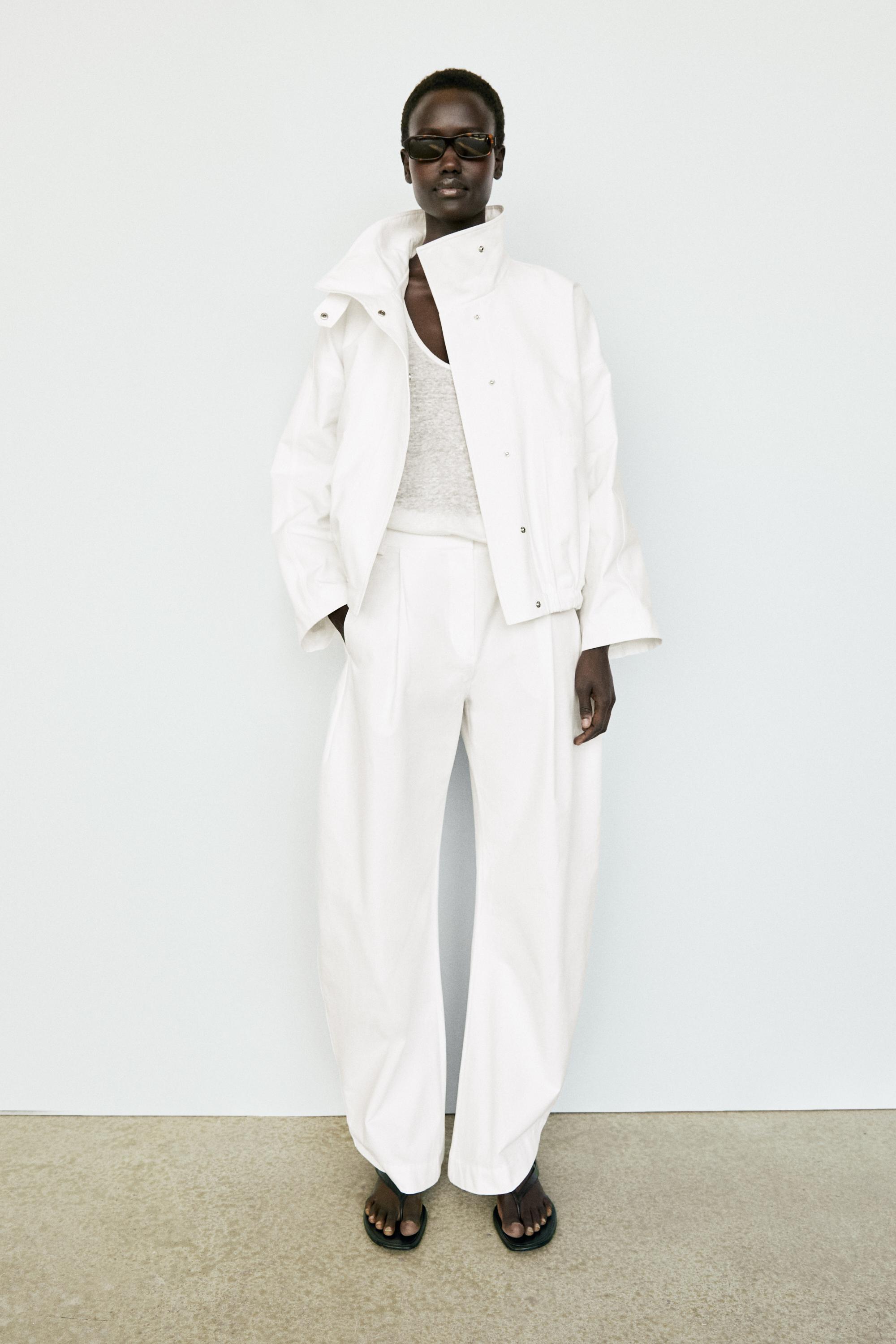 Flowing barrel fit pants — WHITE