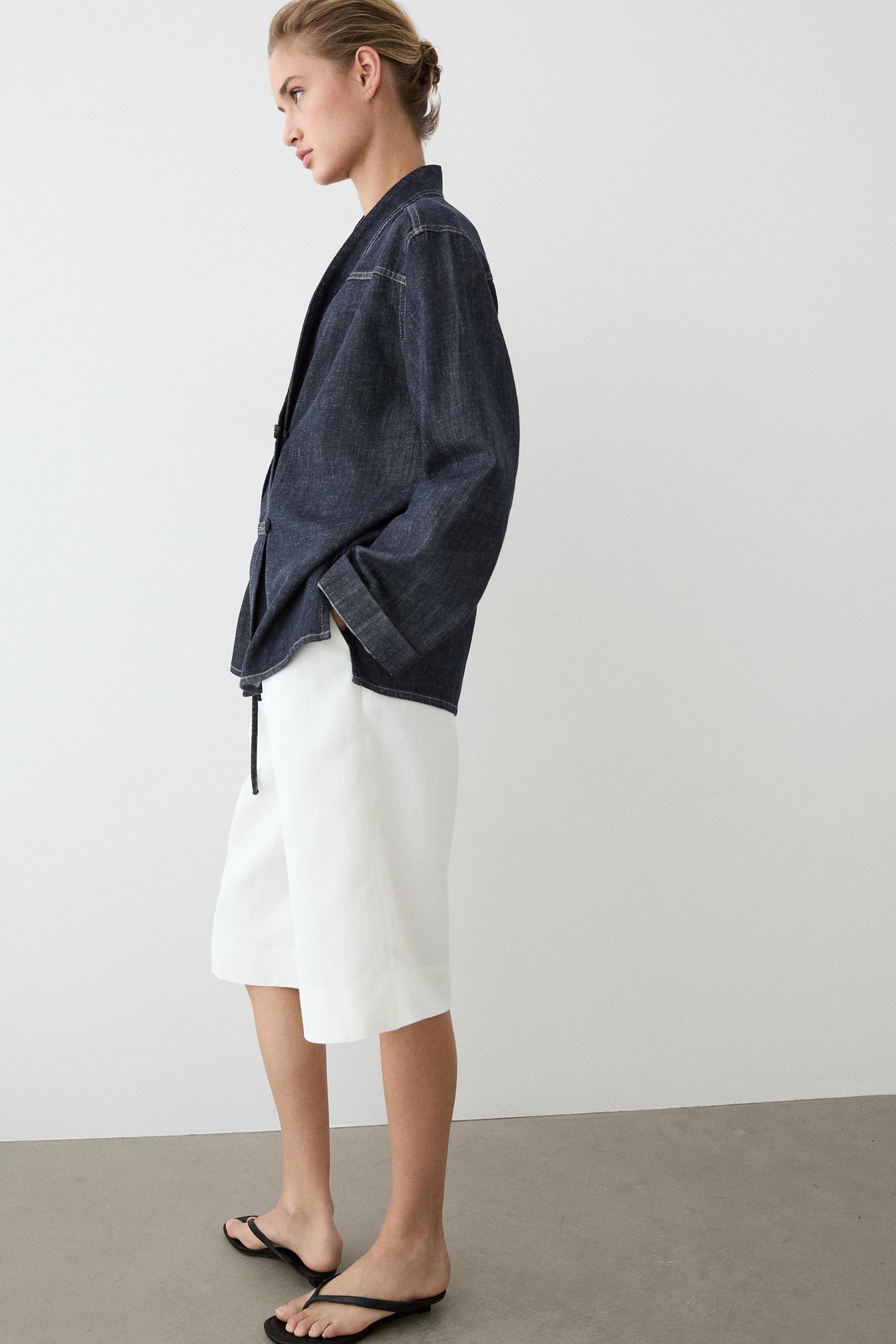 Total look denim overshirt — DARK BLUE