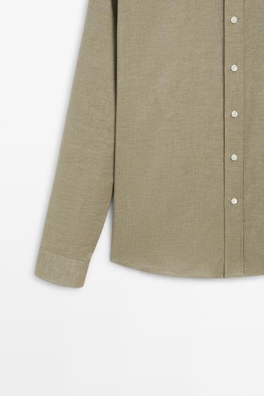 Regular fit 100% cotton shirt — MUSTARD YELLOW 7
