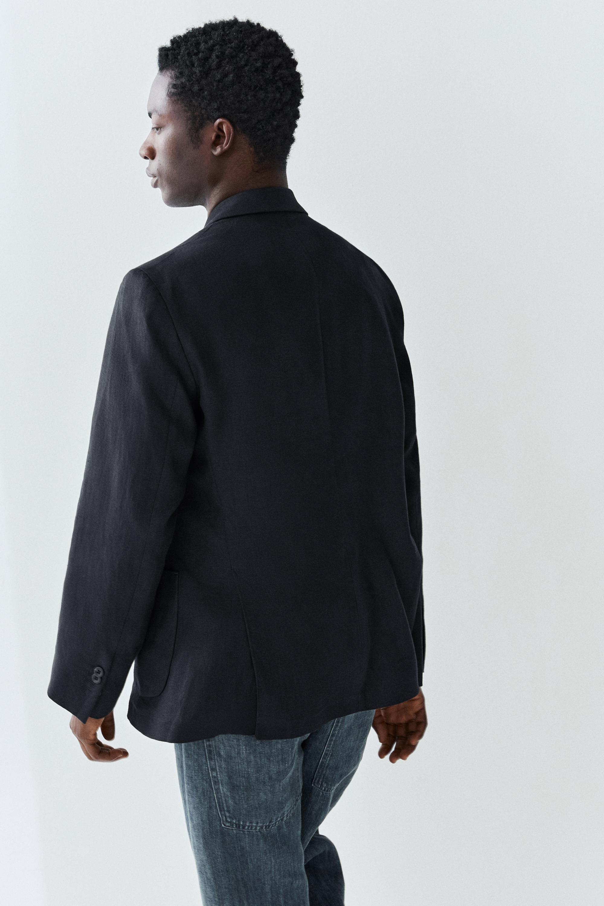 100% linen suit blazer — NAVY BLUE