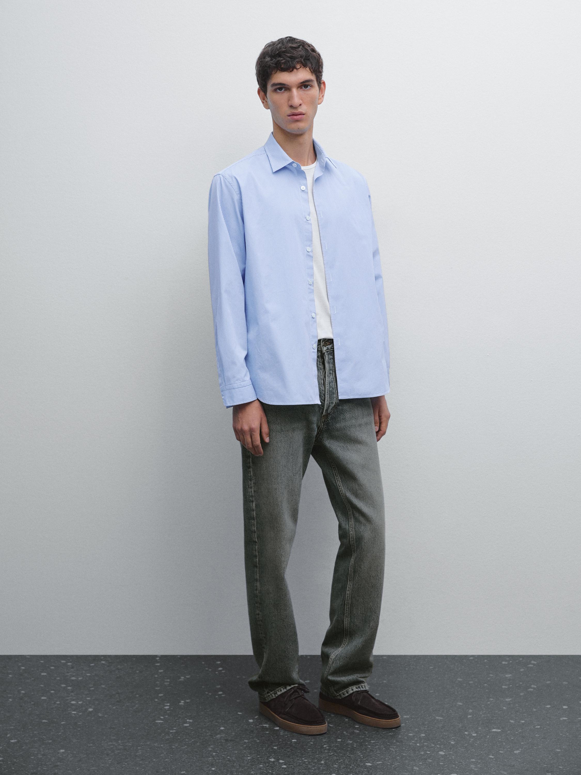 Koszula regular fit z popeliny w paski