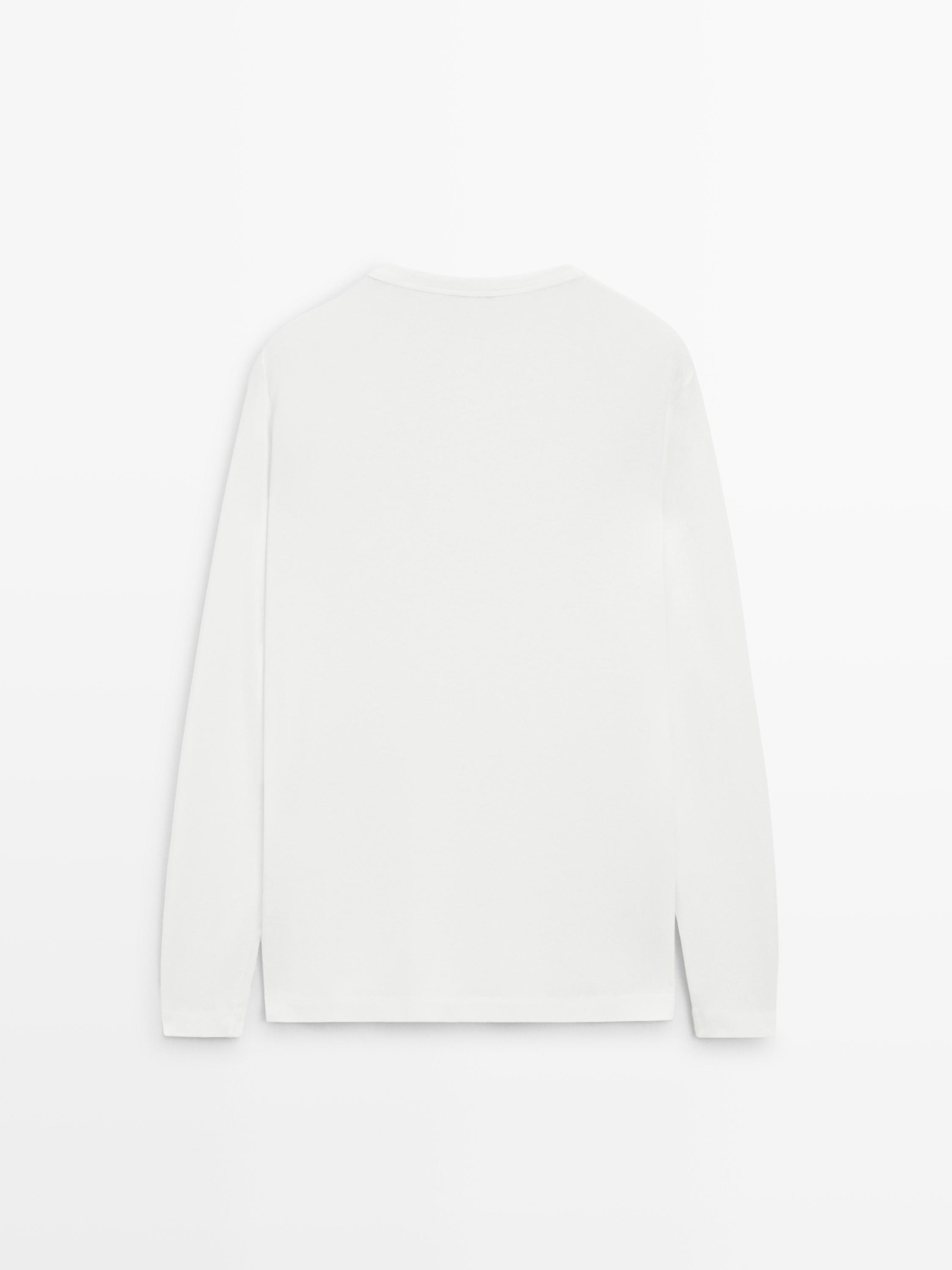 Long sleeve T-shirt with collar detail