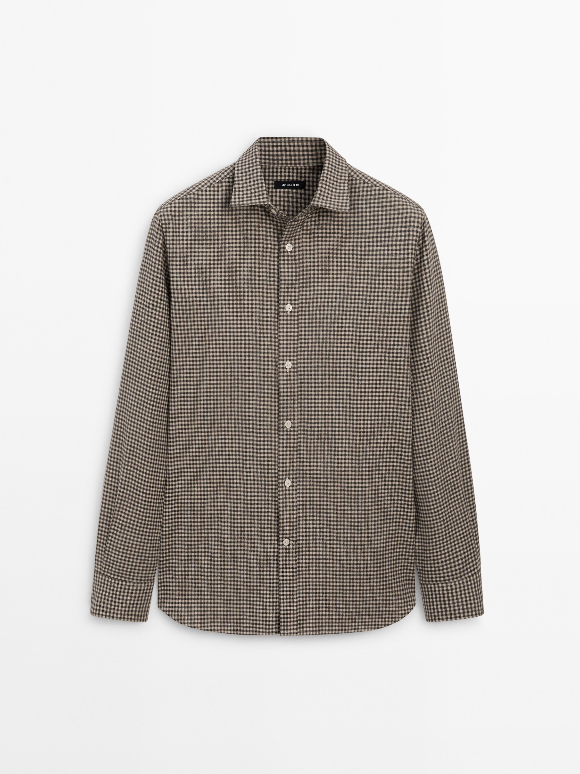 100% cotton melange twill shirt