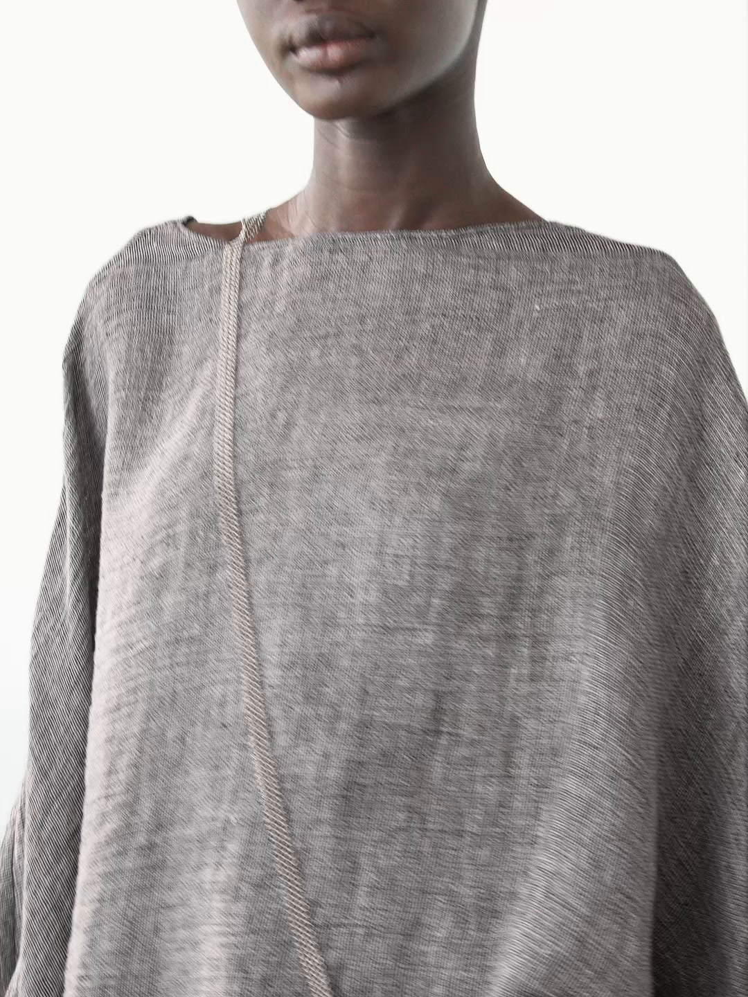 100% linen short dress with sleeve detail