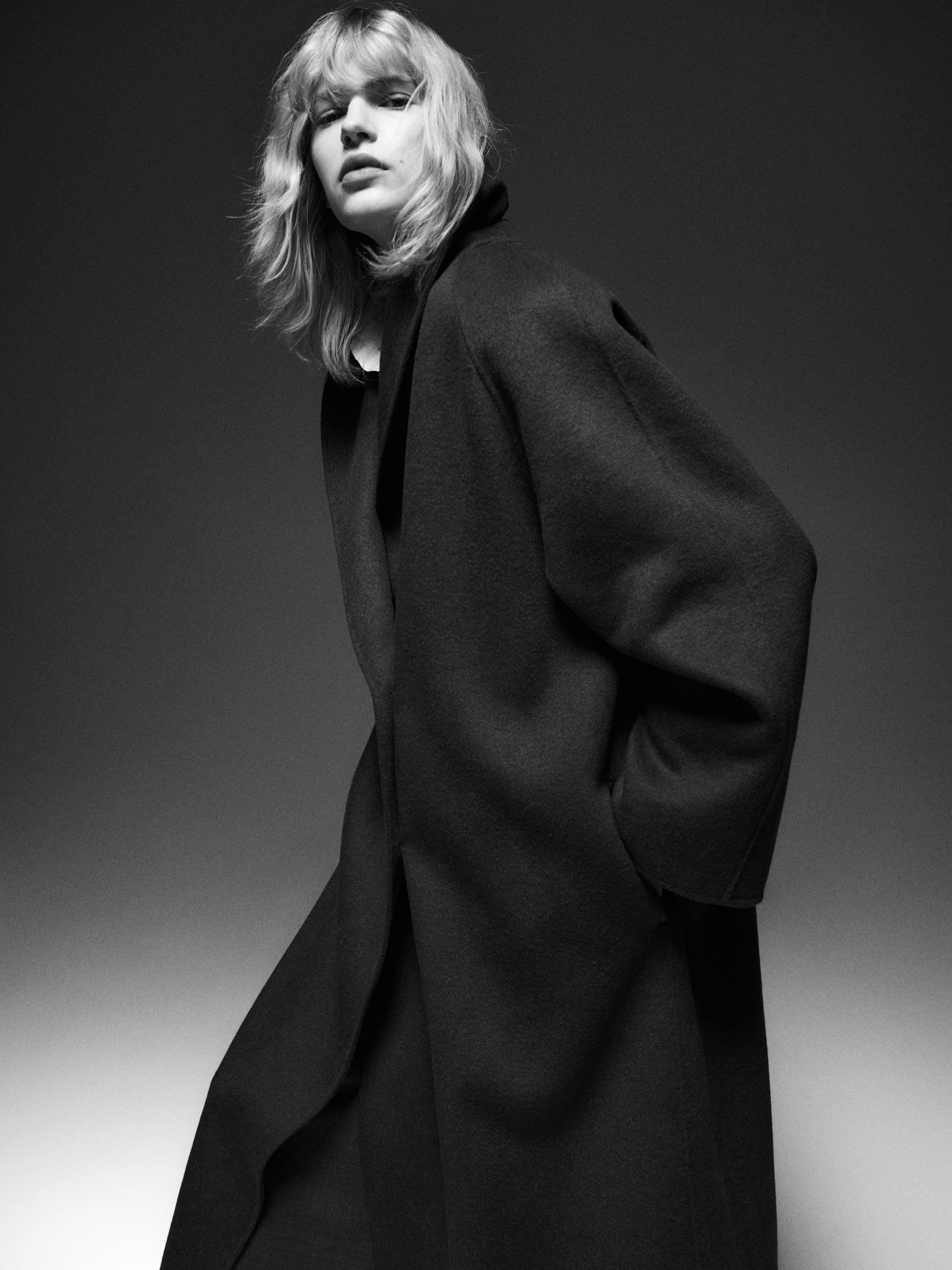 Long wool blend coat