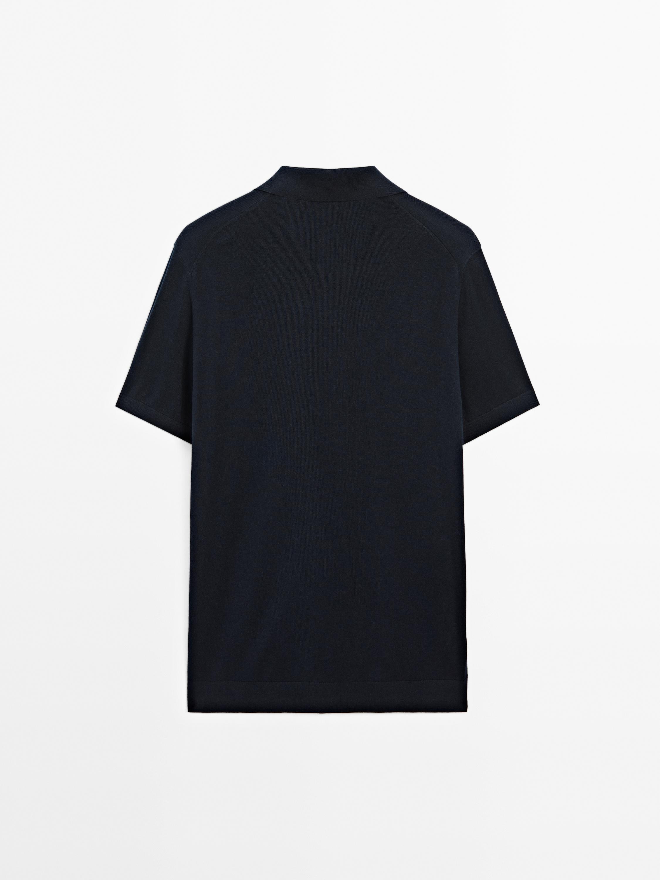 Short sleeve V-neck polo sweater