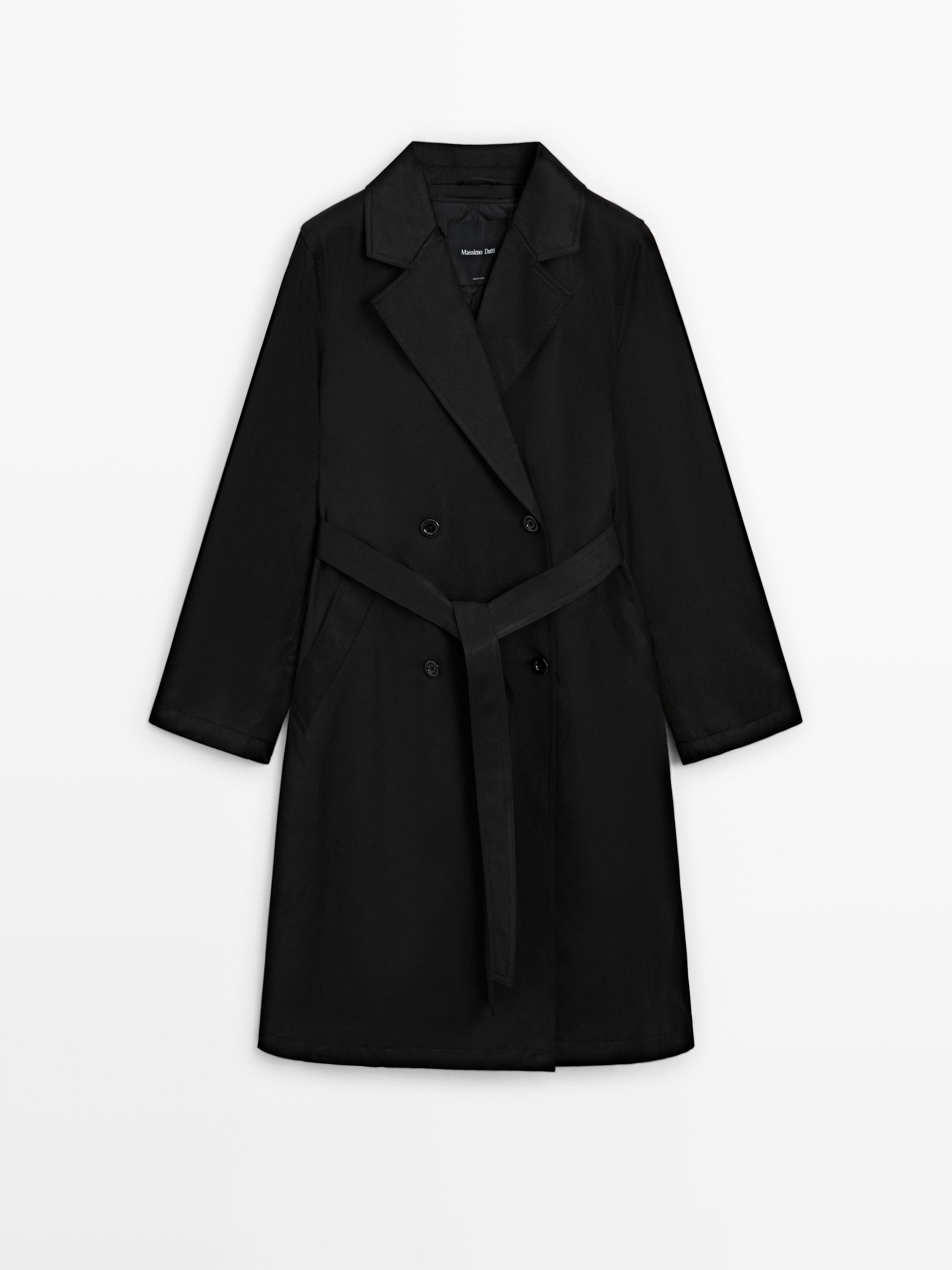 Langer Trenchcoat mit Innenweste