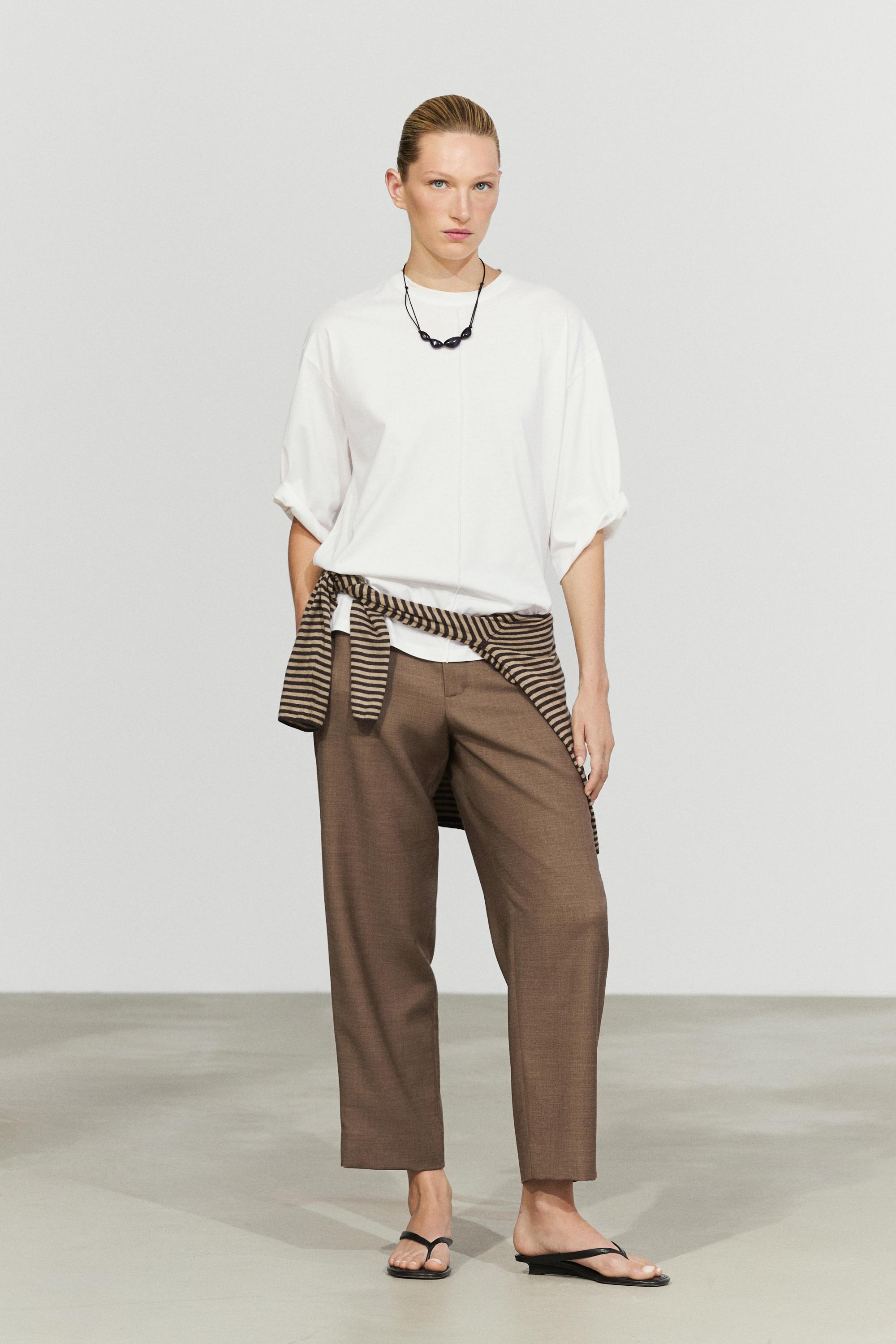 100% cotton short sleeve seamed T-shirt — Off white