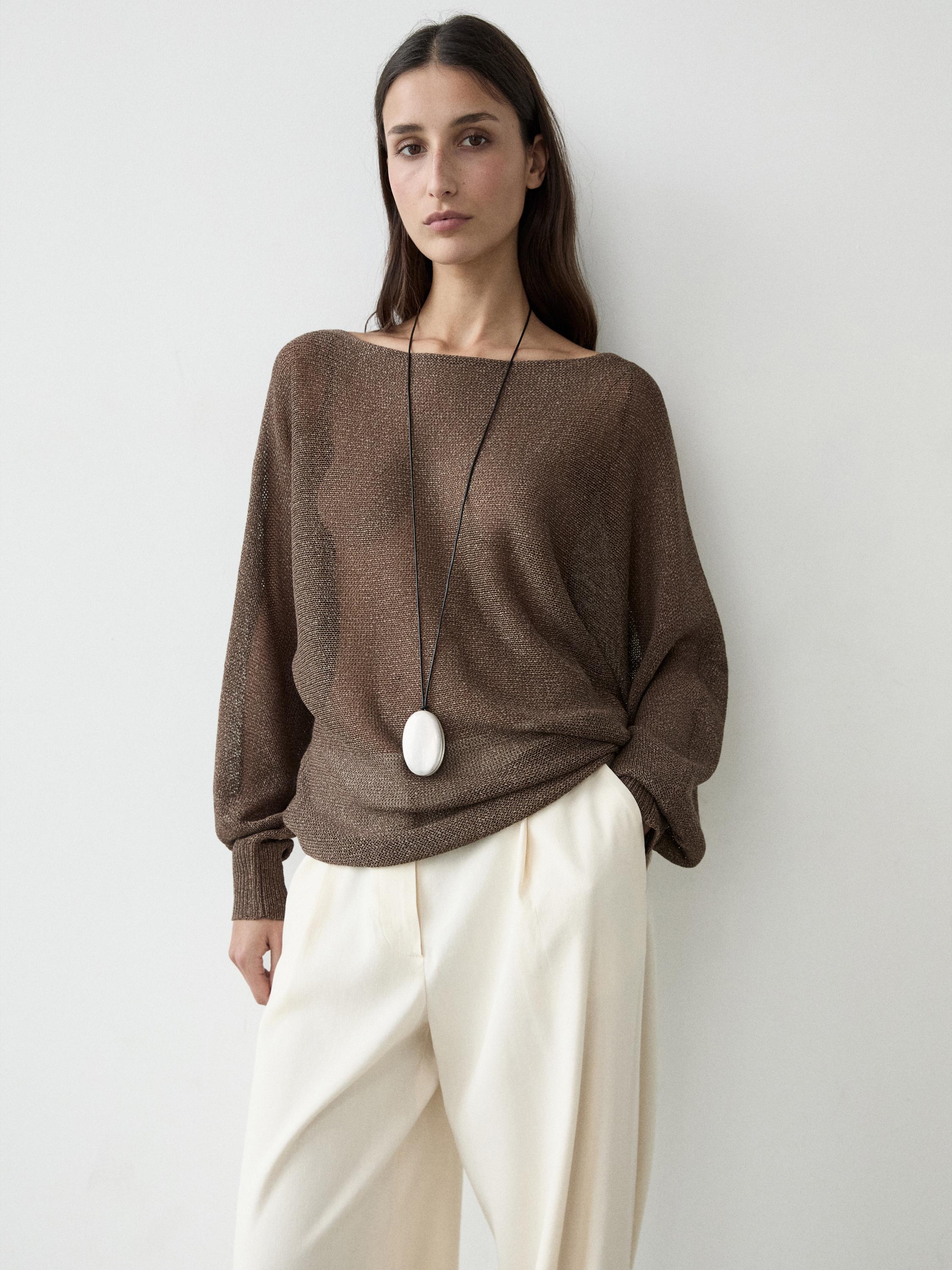 Pamuklu dökümlü triko kazak