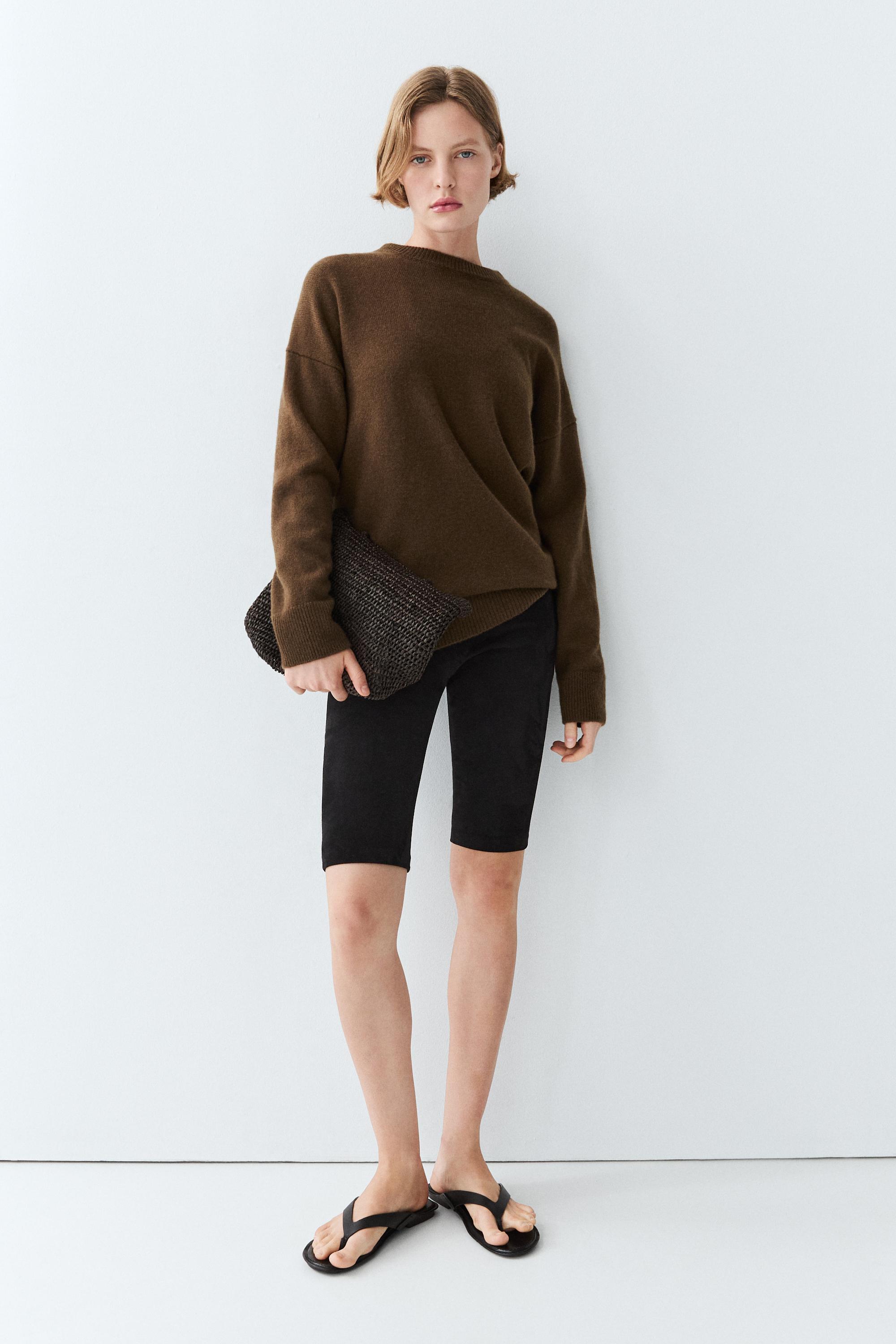 100% cashmere oversize knit sweater — TOFFEE