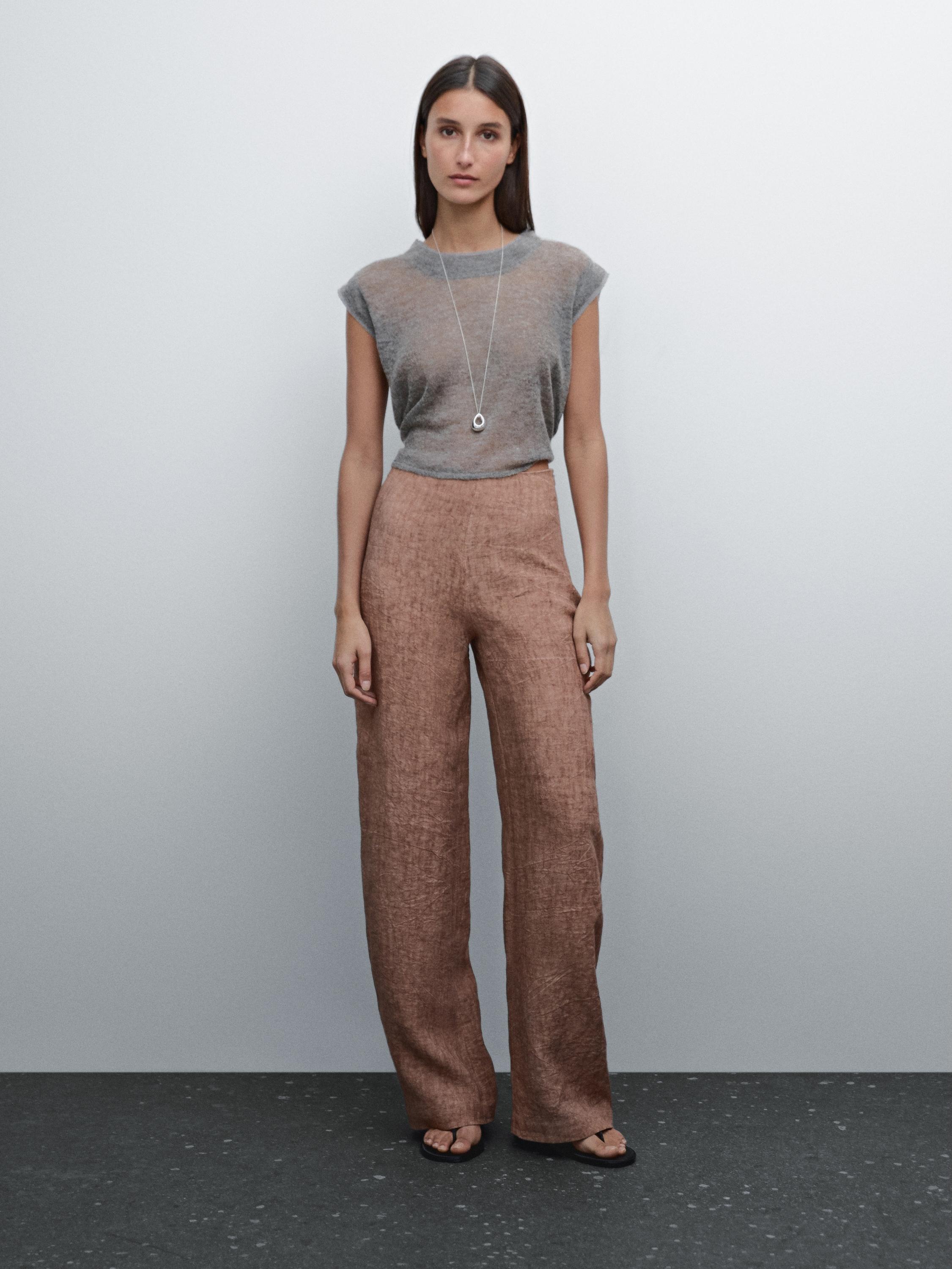 Flowing 100% linen trousers