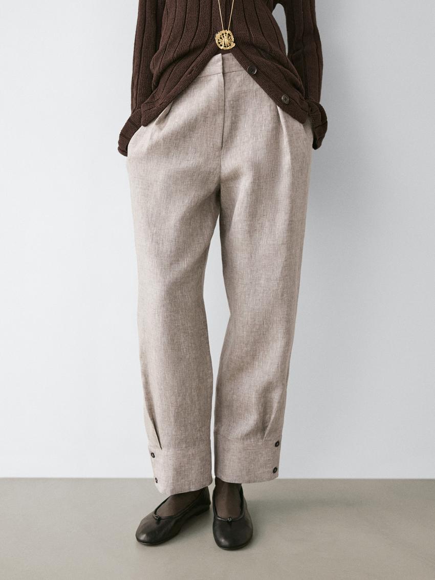 Massimo Dutti Buckle Detail Suit Trousers a refined trouser for shop monochrome outfits