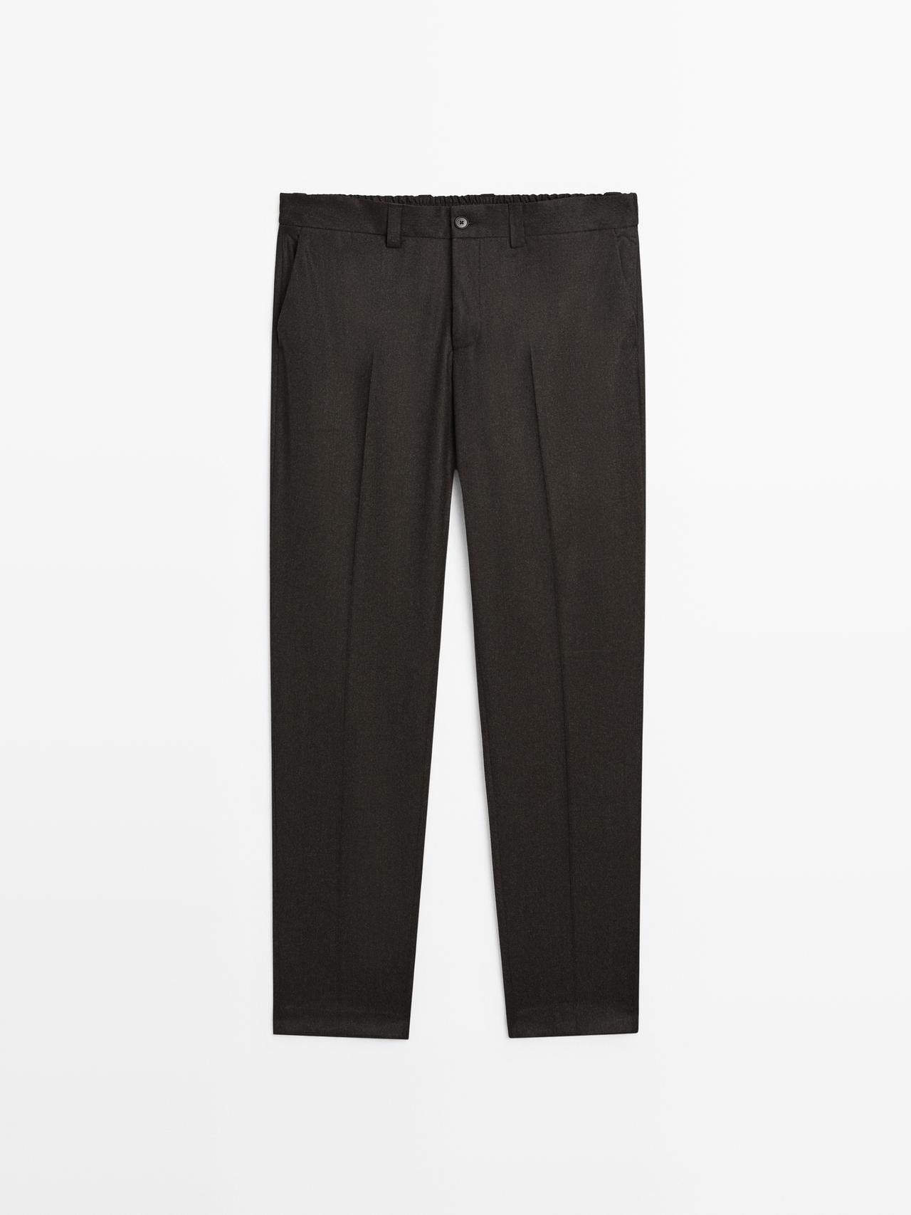 Massimo Dutti - Herre - Habitbukser I 100% Uld - Chokolade - 38