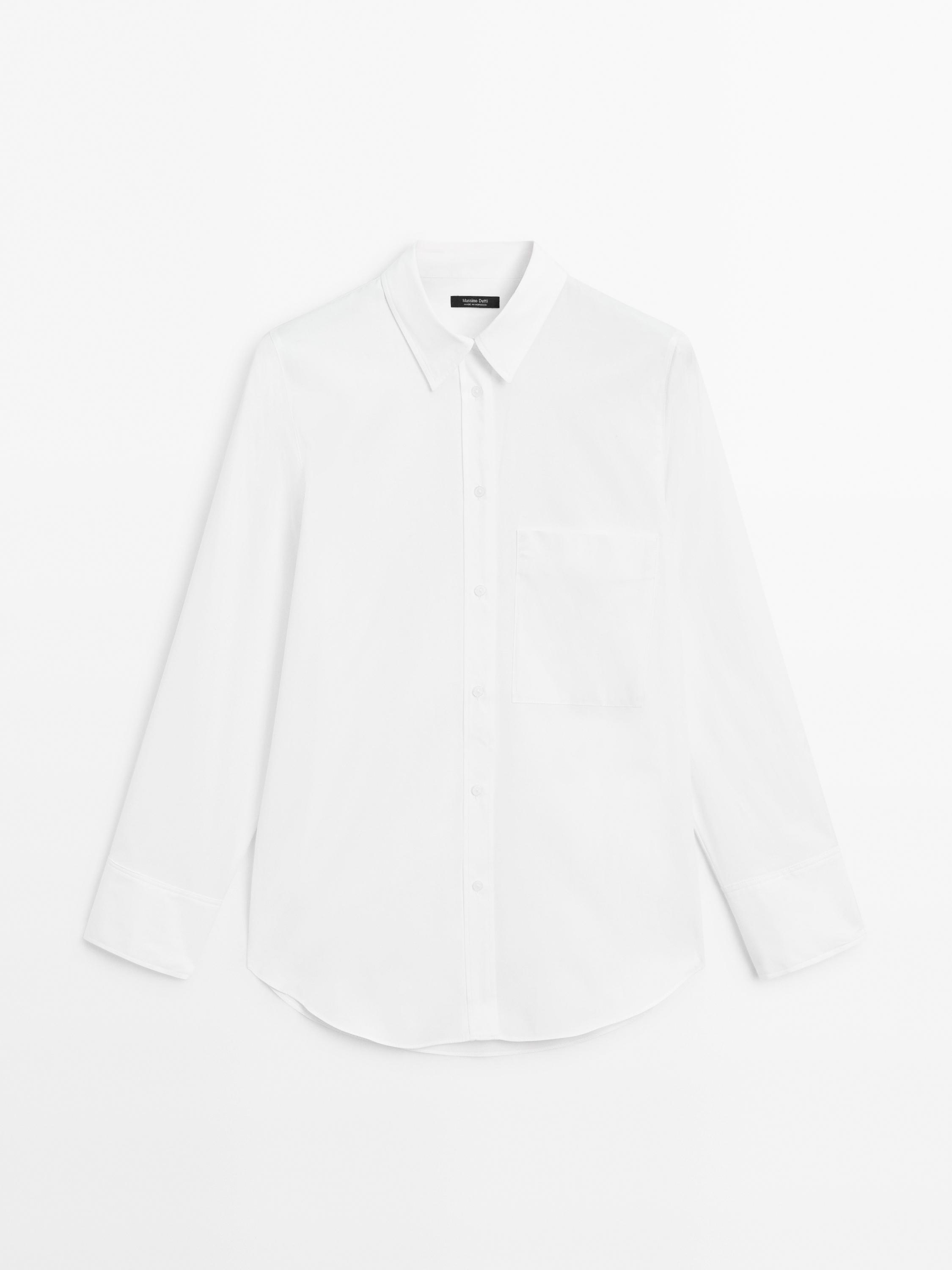 Koszula ze 100% bawełnianej popeliny z kieszenią