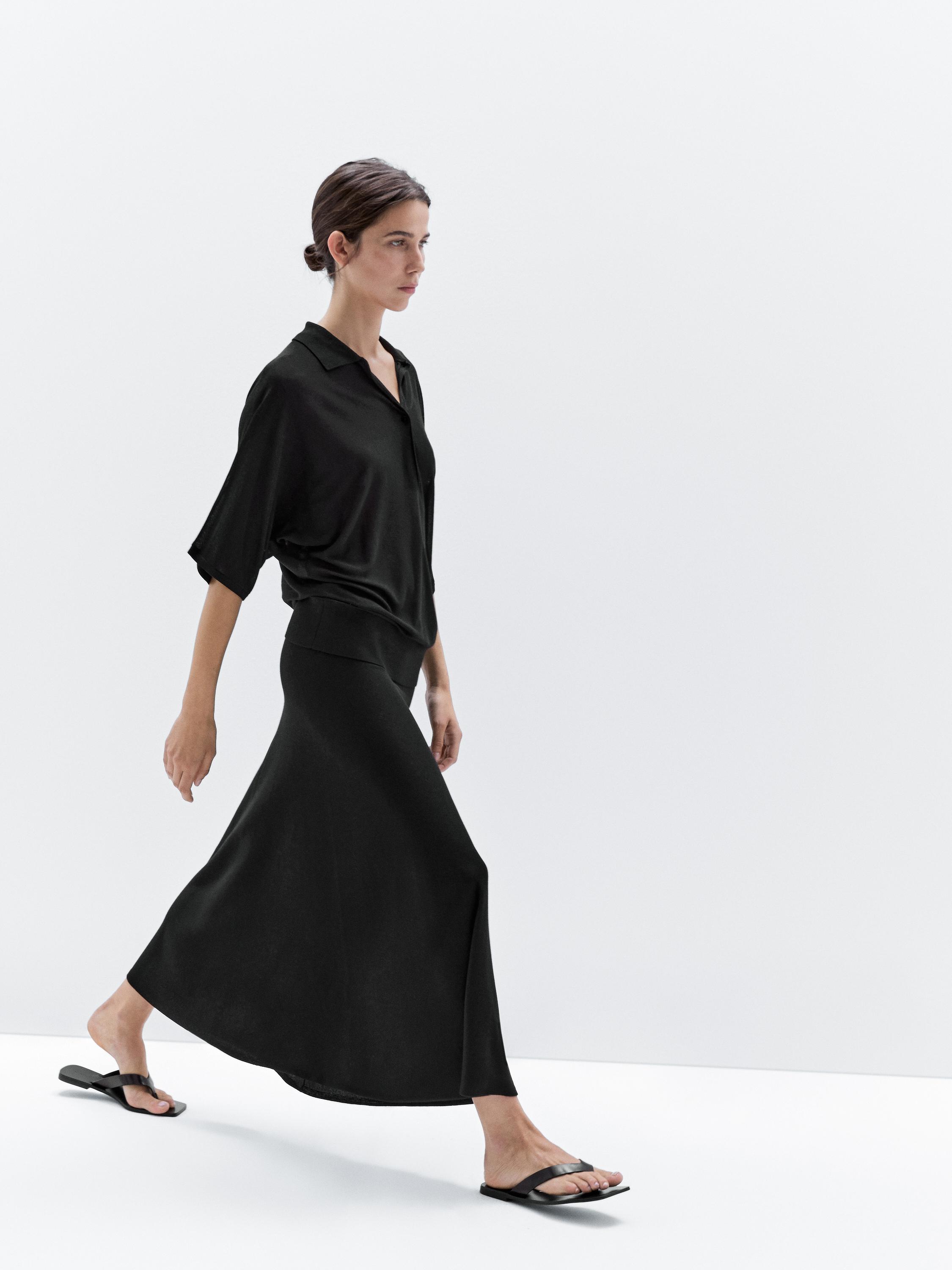 Long flared skirt