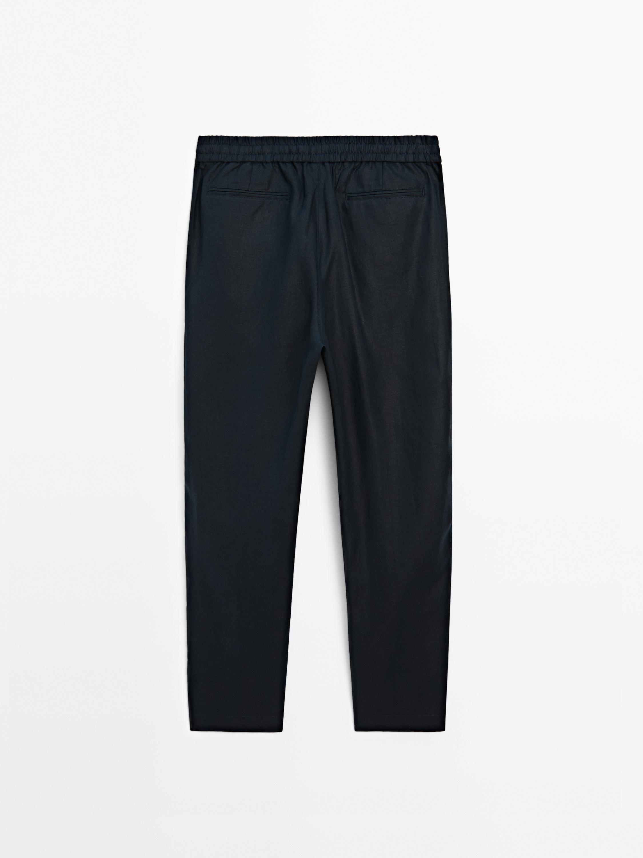 100% linen jogger trousers
