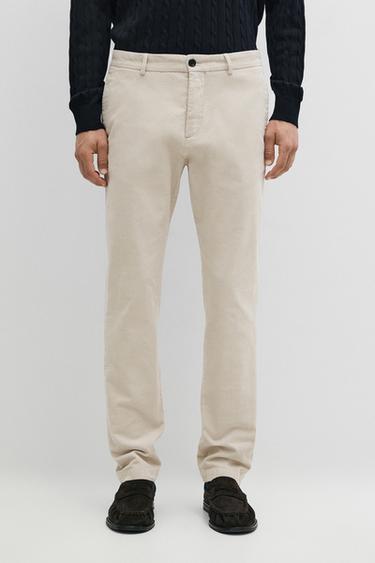 Slim fit corduroy pants — BEIGE 3