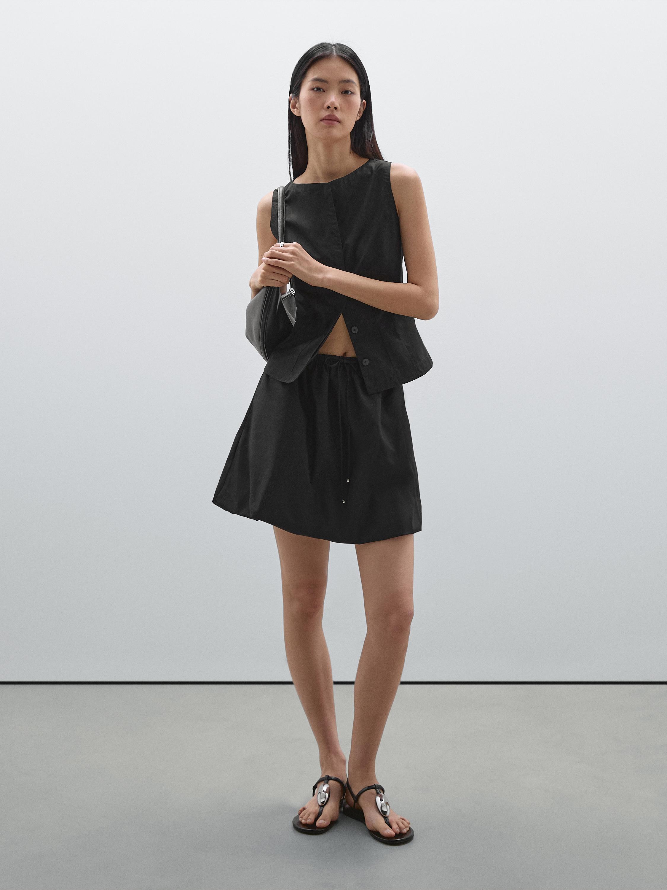 Cotton blend corset-style waistcoat