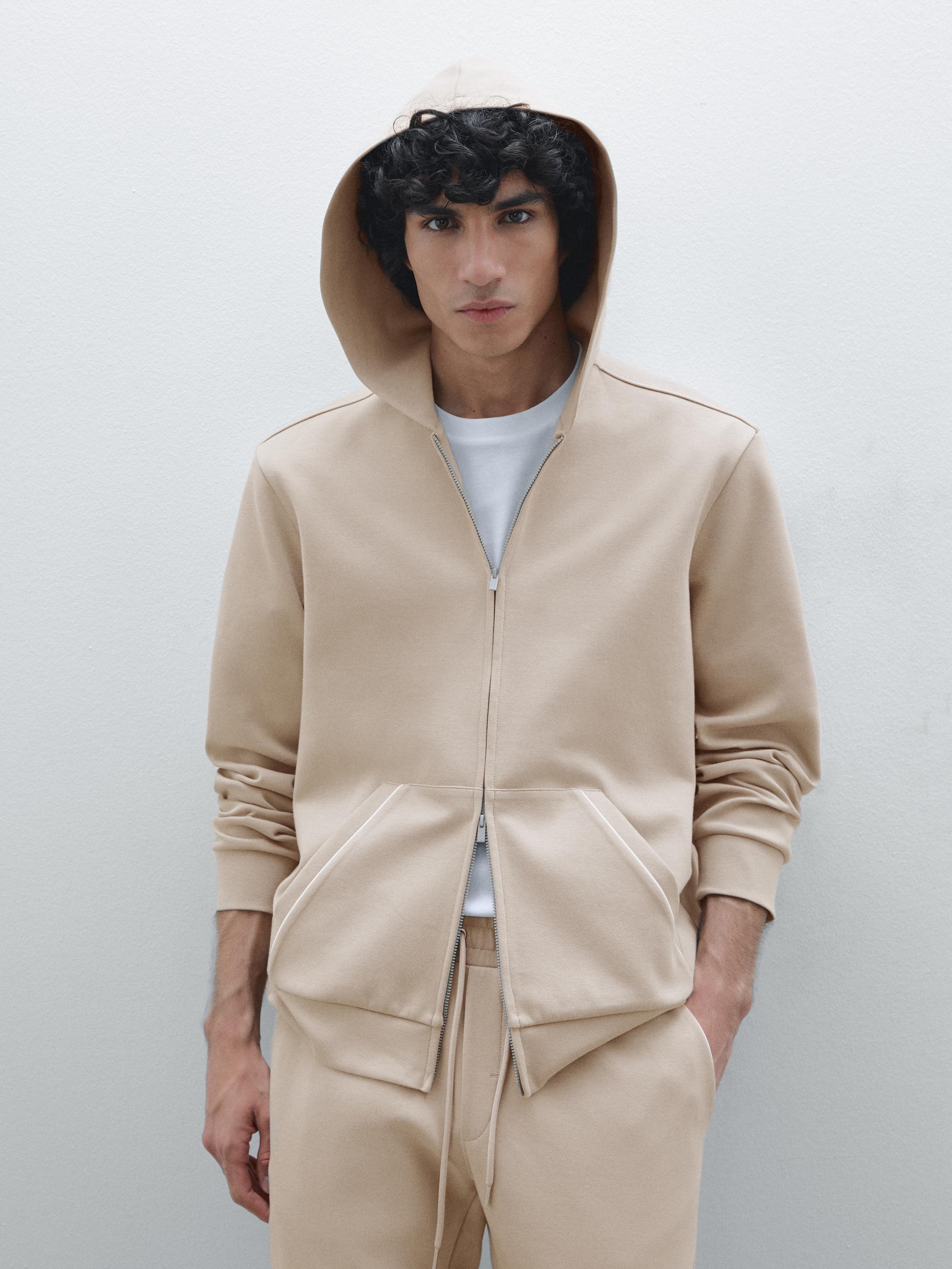 Sweat à capuche en coton mélangé