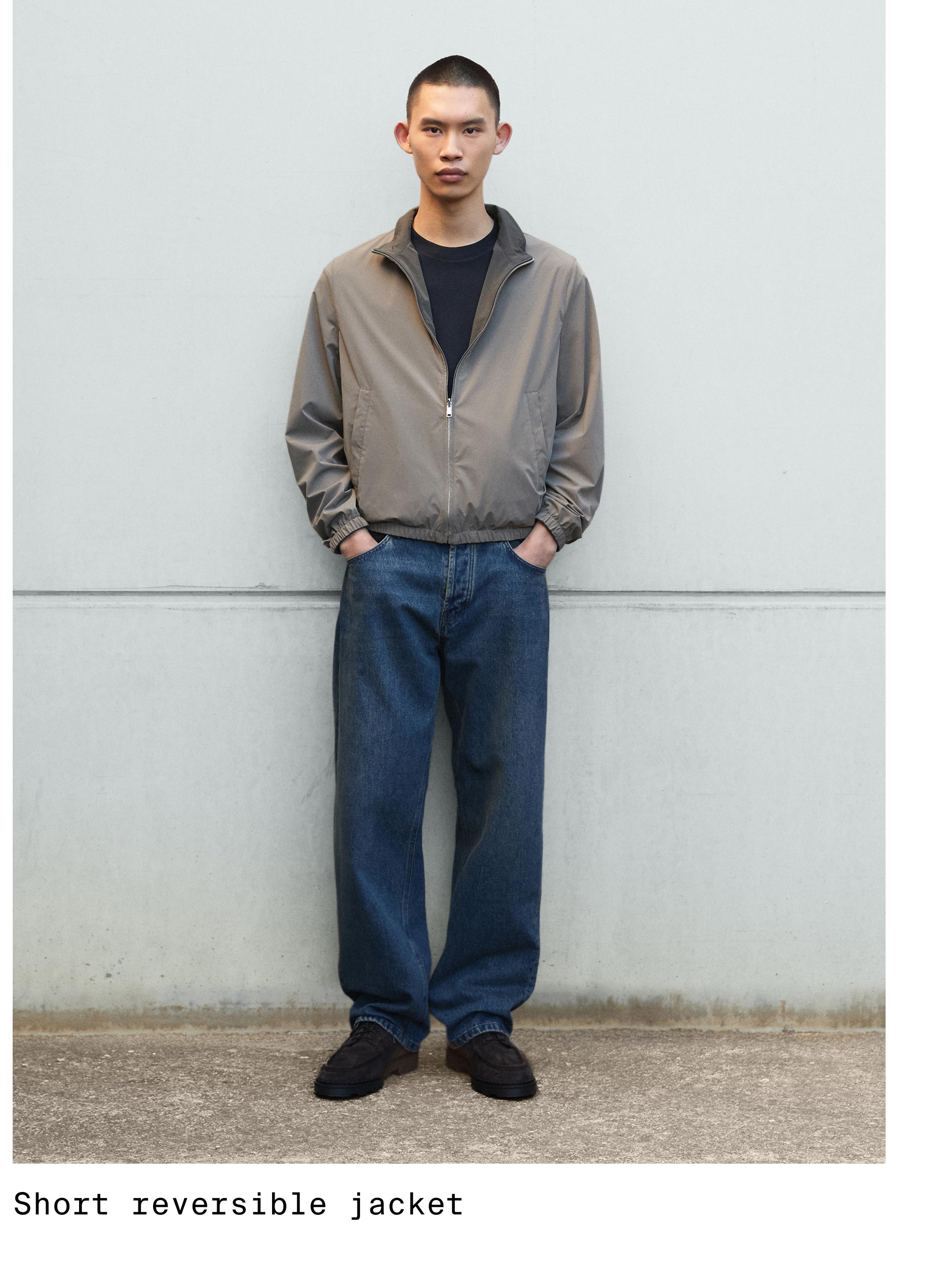 Short reversible jacket — GREY