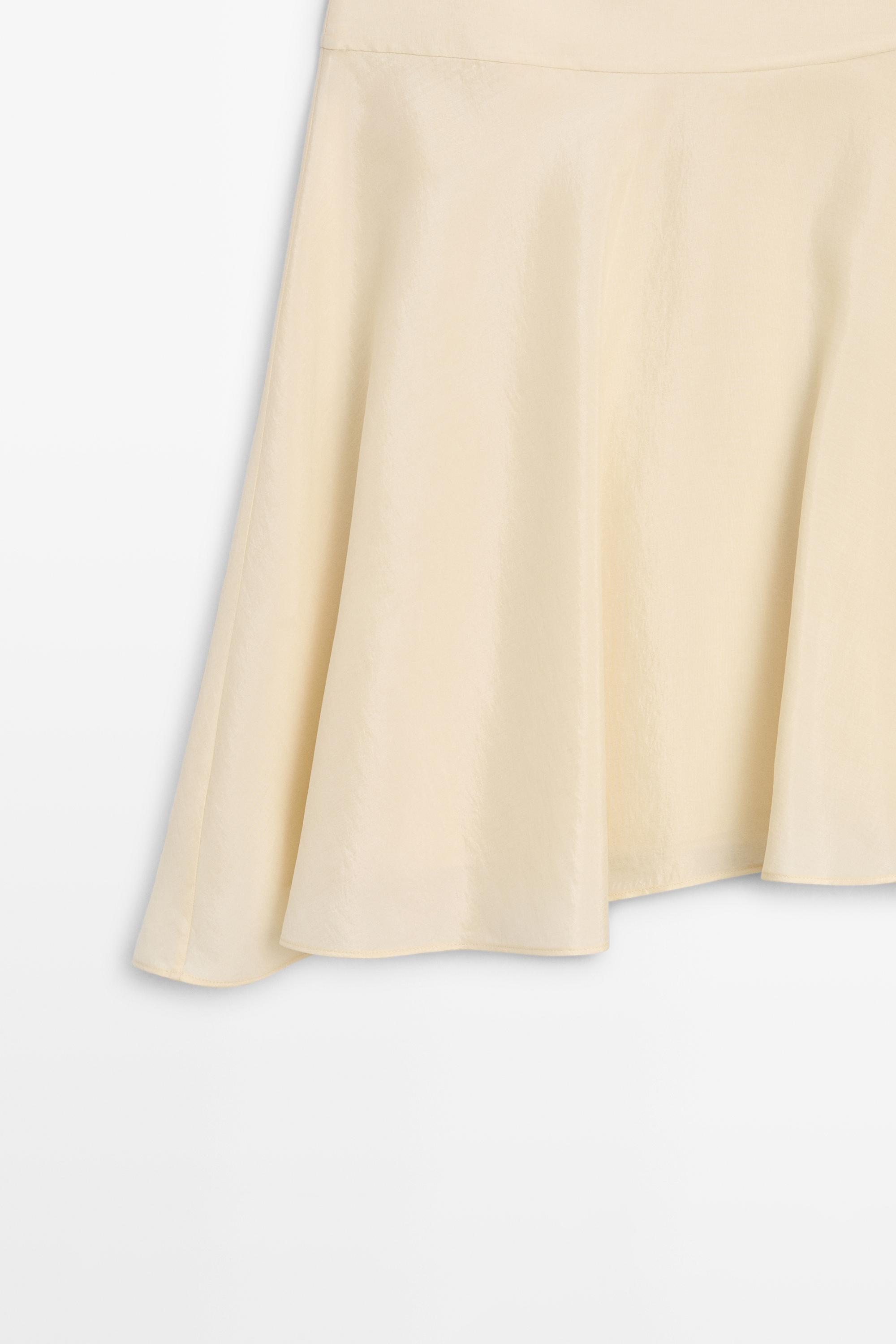 Flowing asymmetric midi skirt — Gold