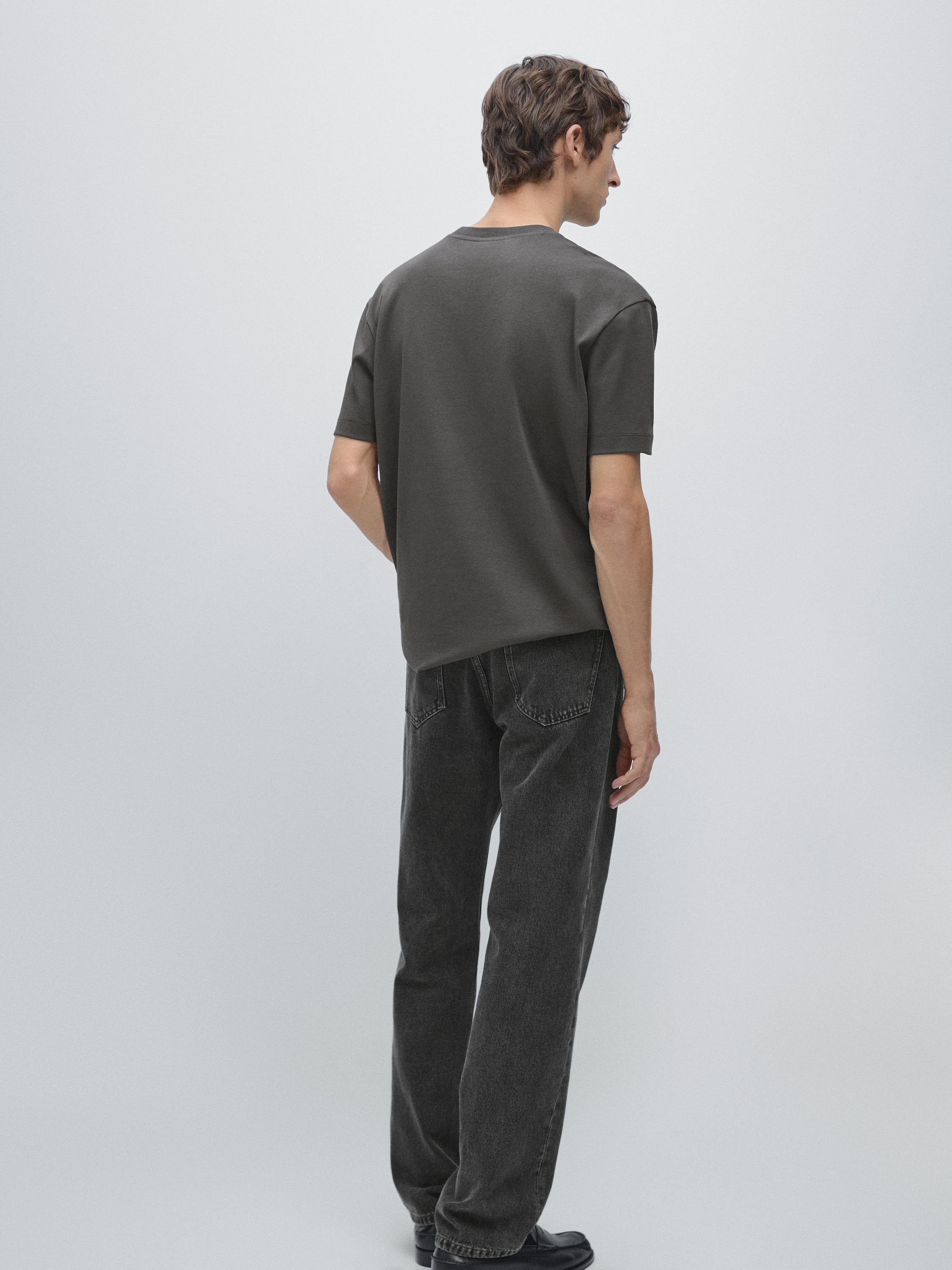 100% cotton short sleeve T-shirt — CHARCOAL
