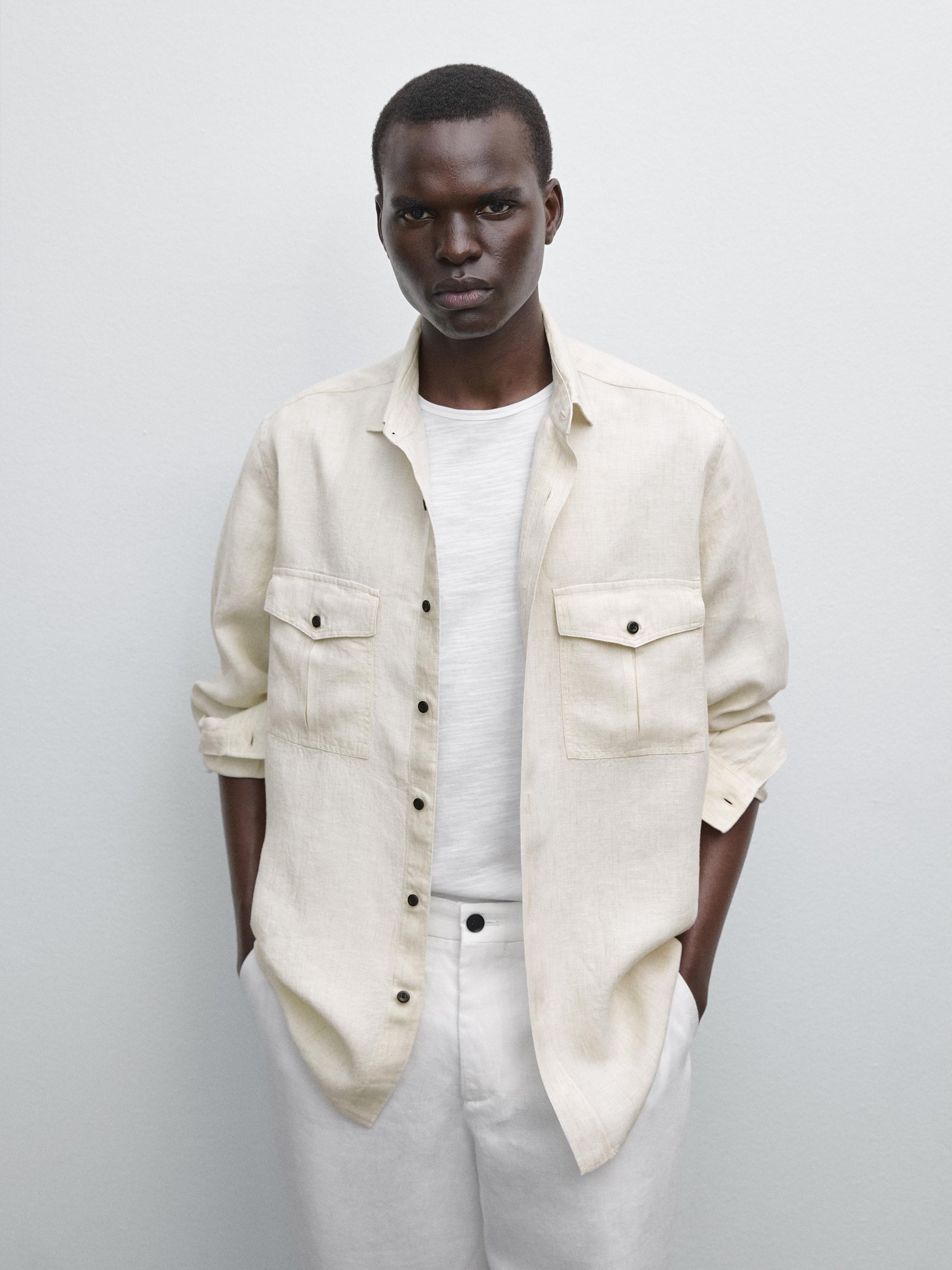 100% linen regular fit shirt