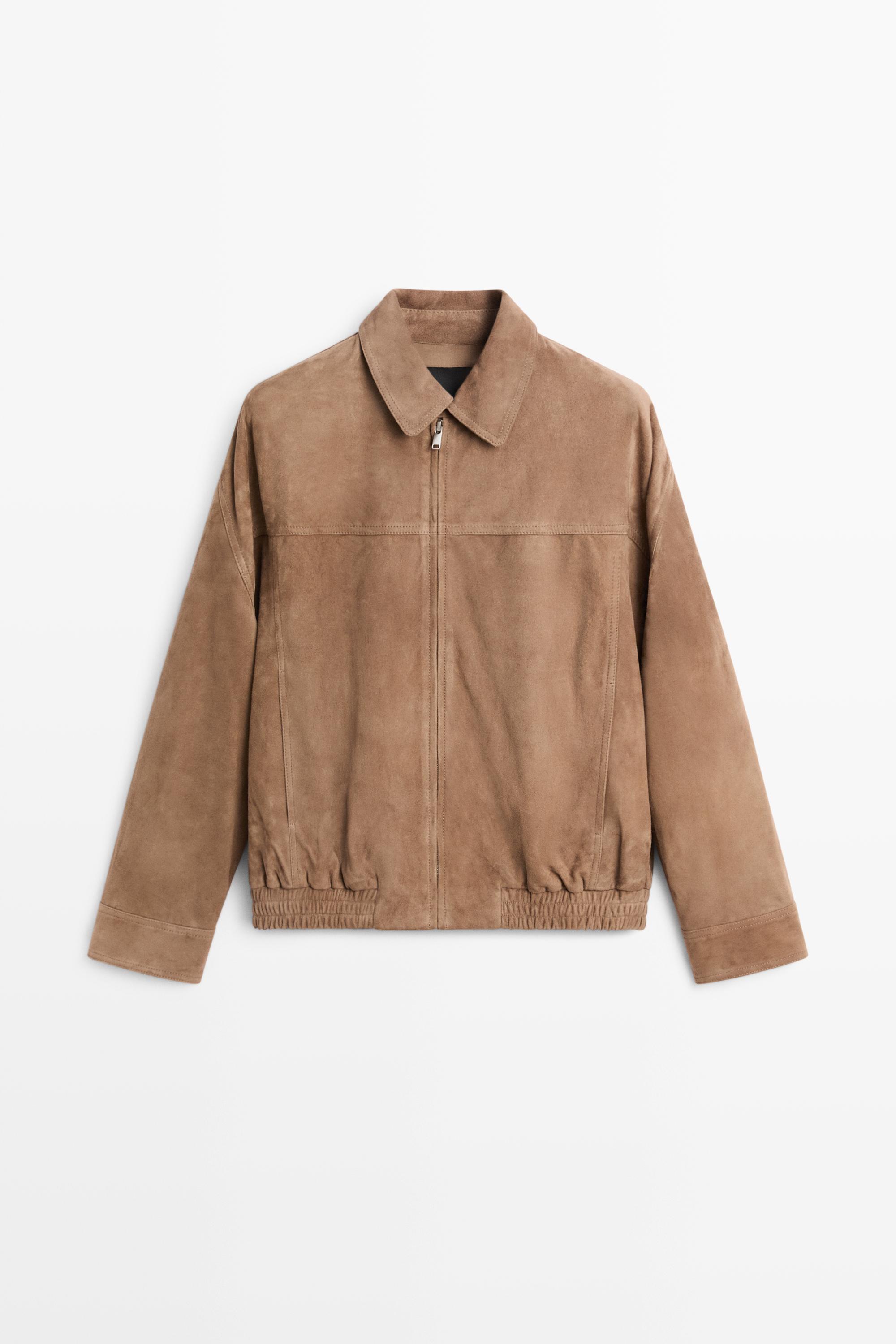 Suede bomber jacket