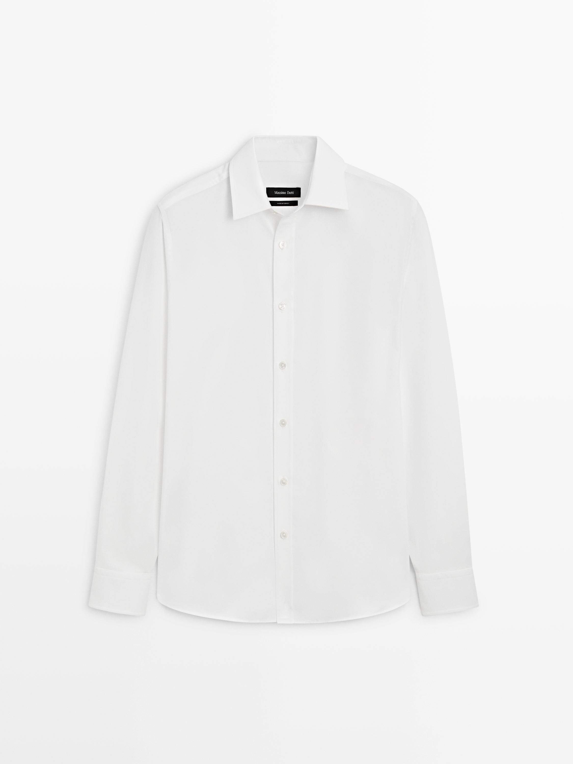 Regular fit melange shirt
