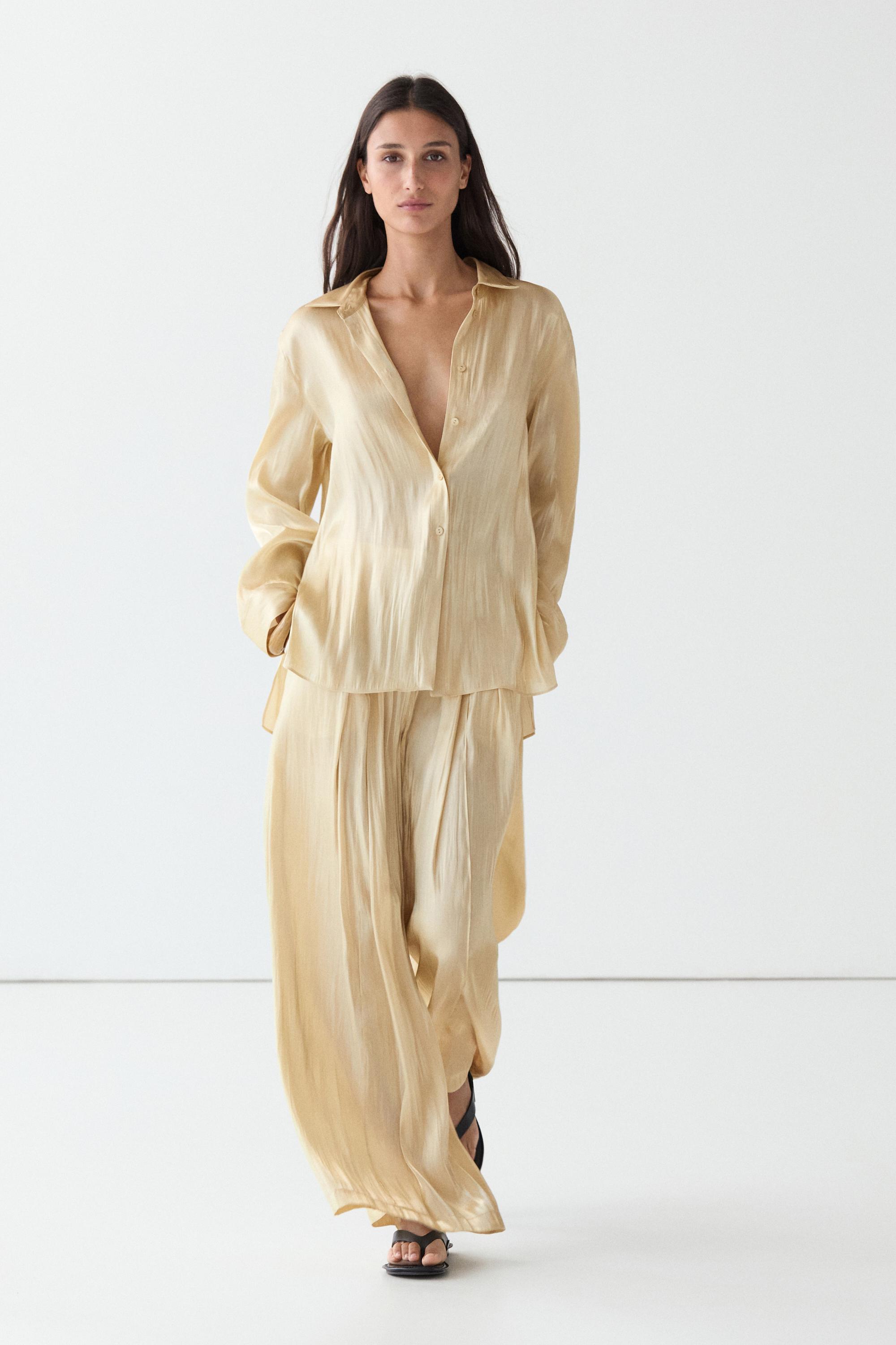 Flowing satin trousers