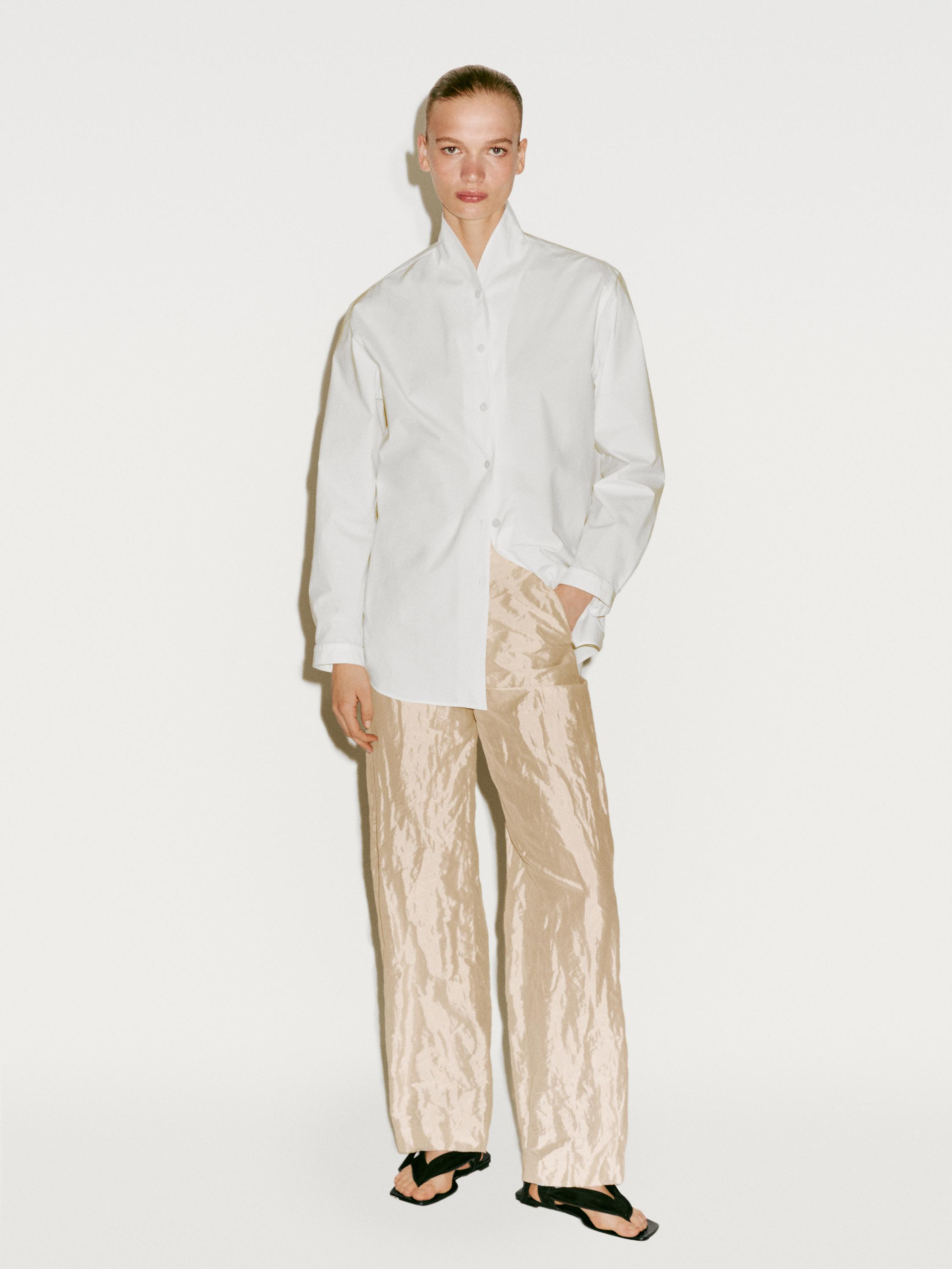 Pantaloni dritti satinati testurizzati - Limited Edition