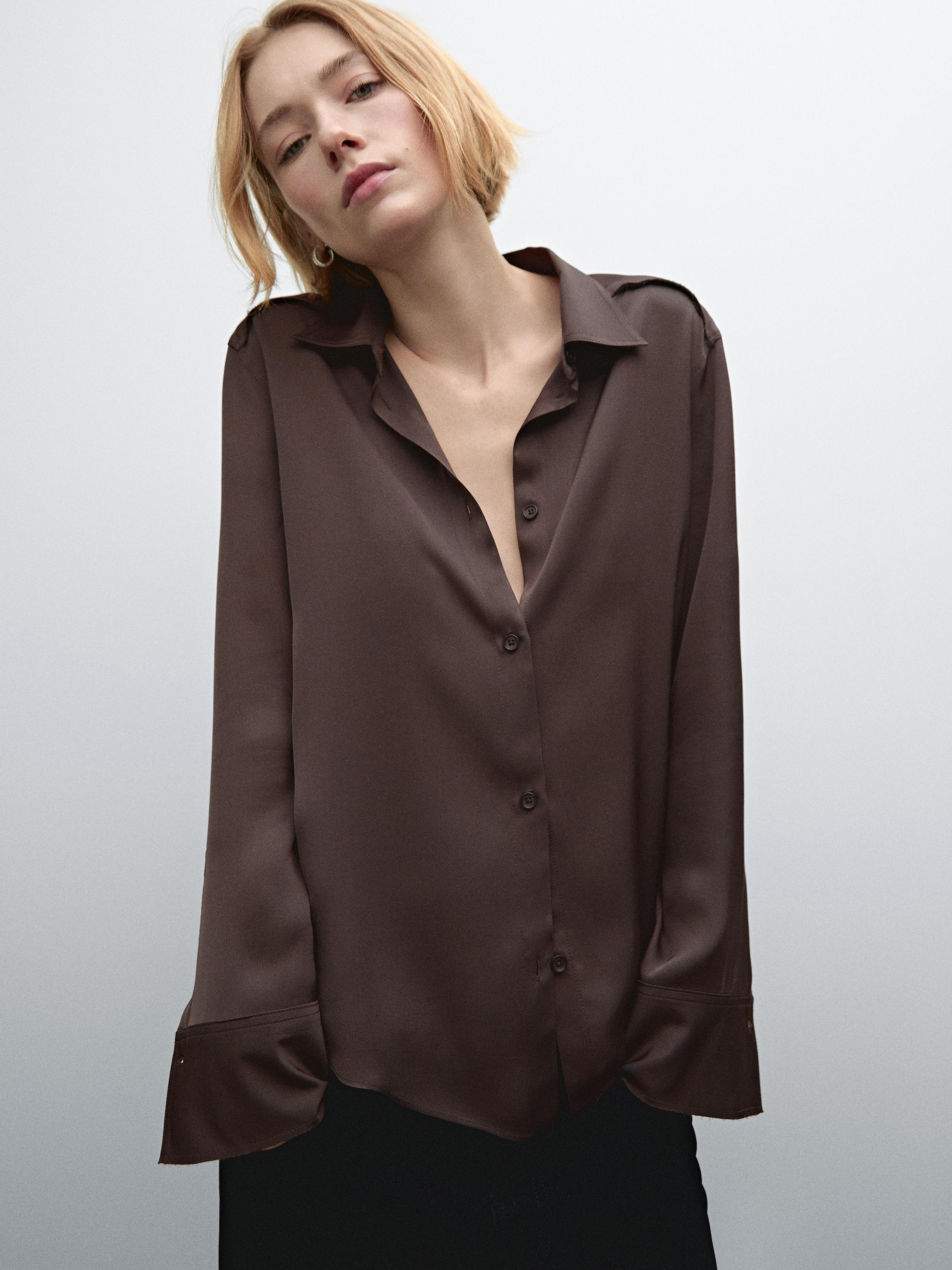 Flowing satin shirt