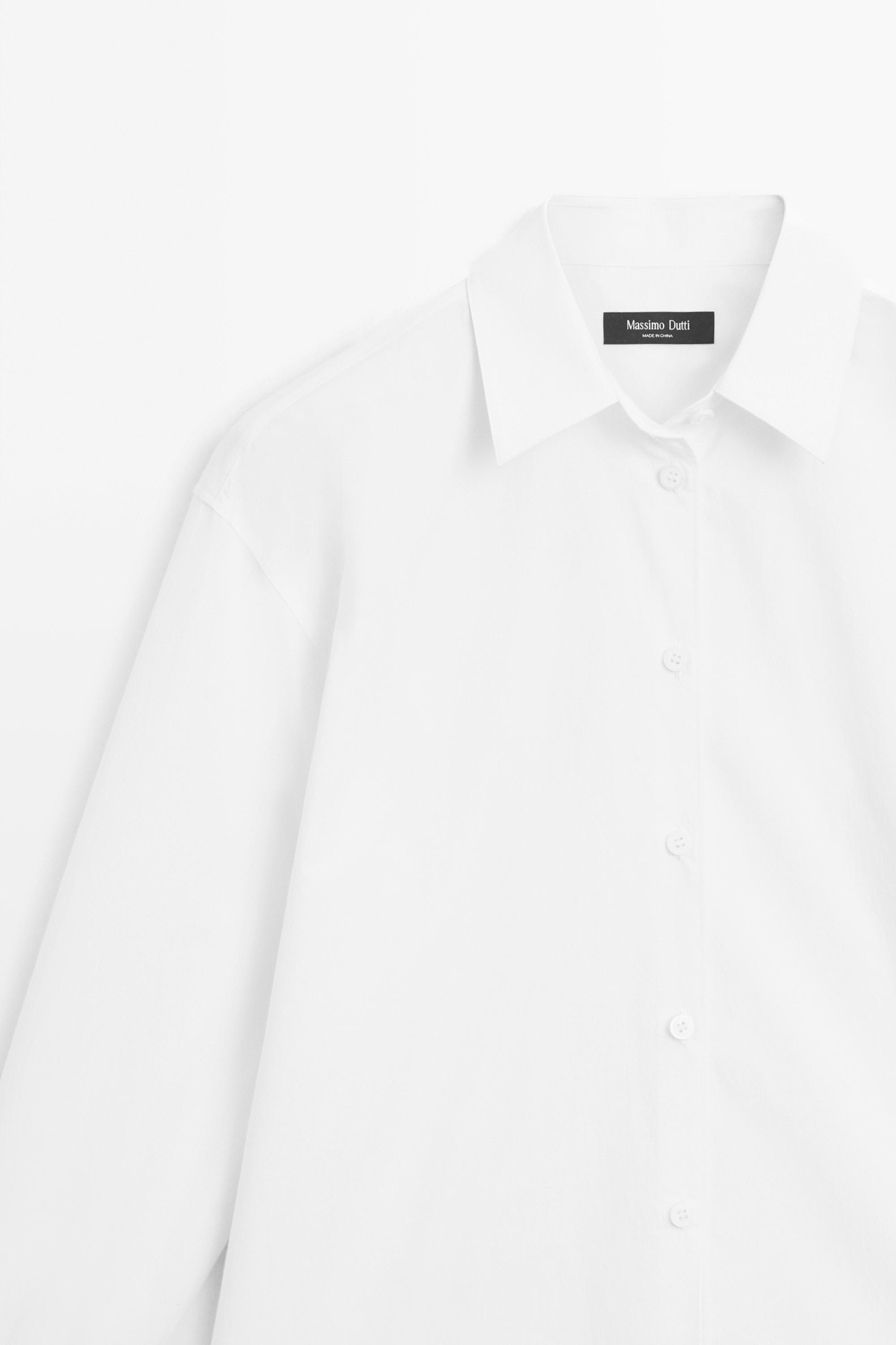 100% cotton poplin shirt — WHITE