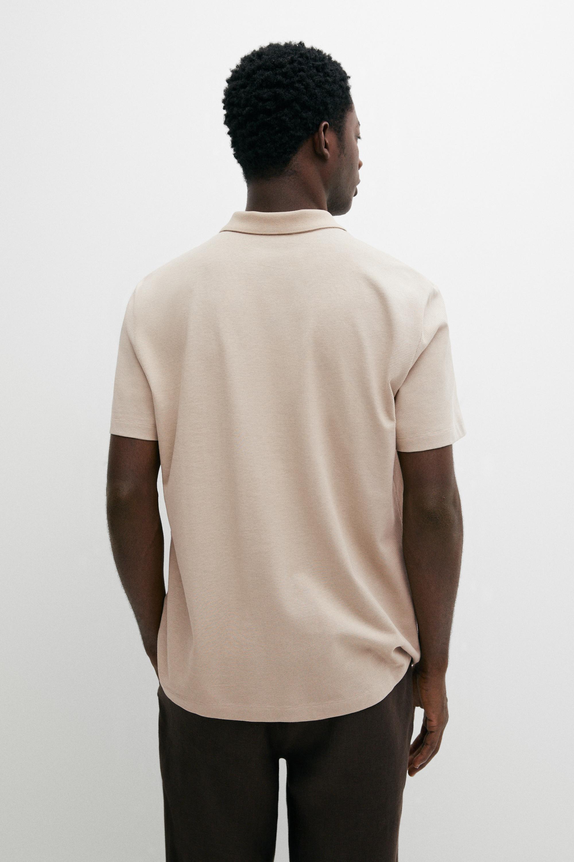 100% cotton structured polo shirt — STONE