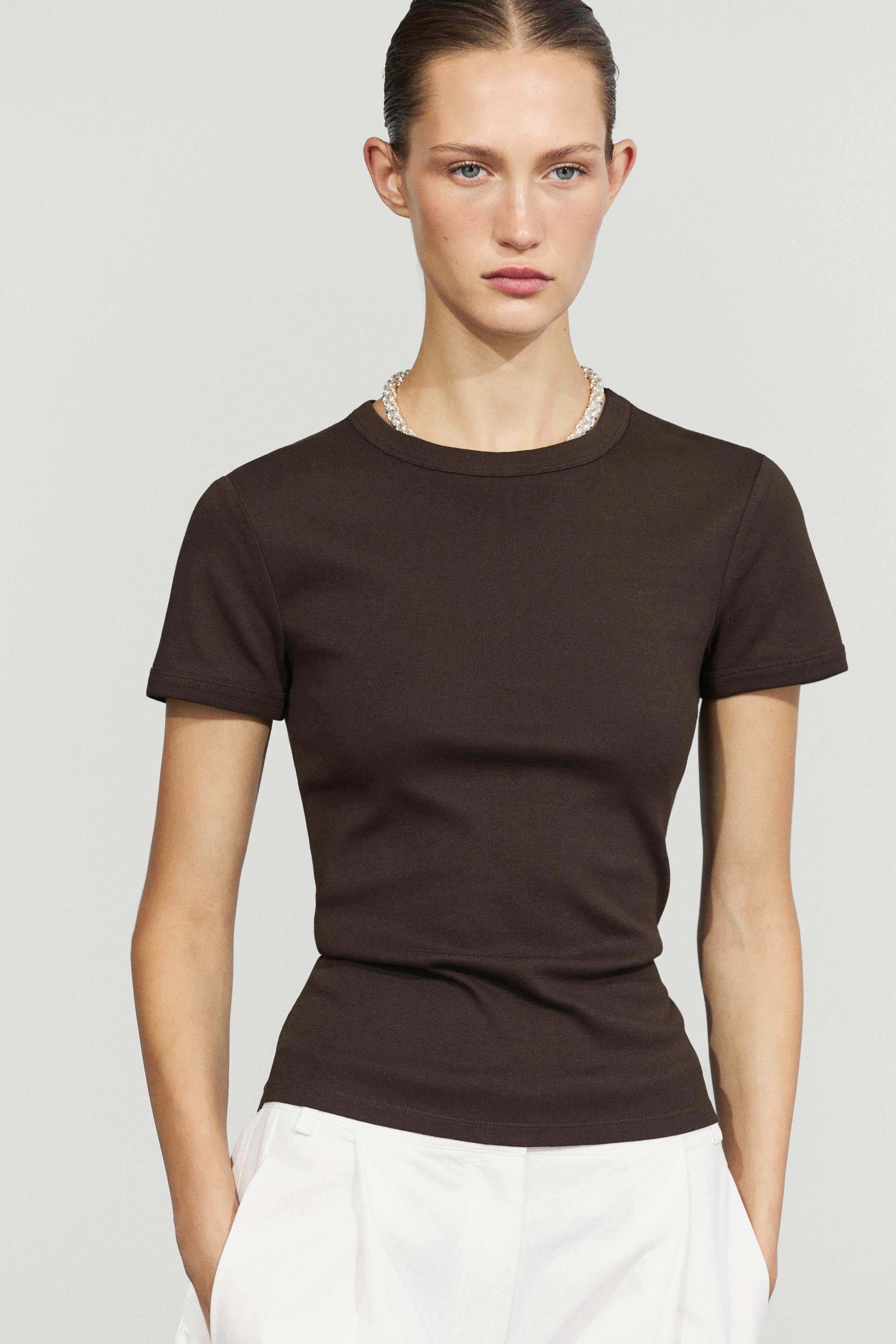 Ribbed short sleeve T-shirt