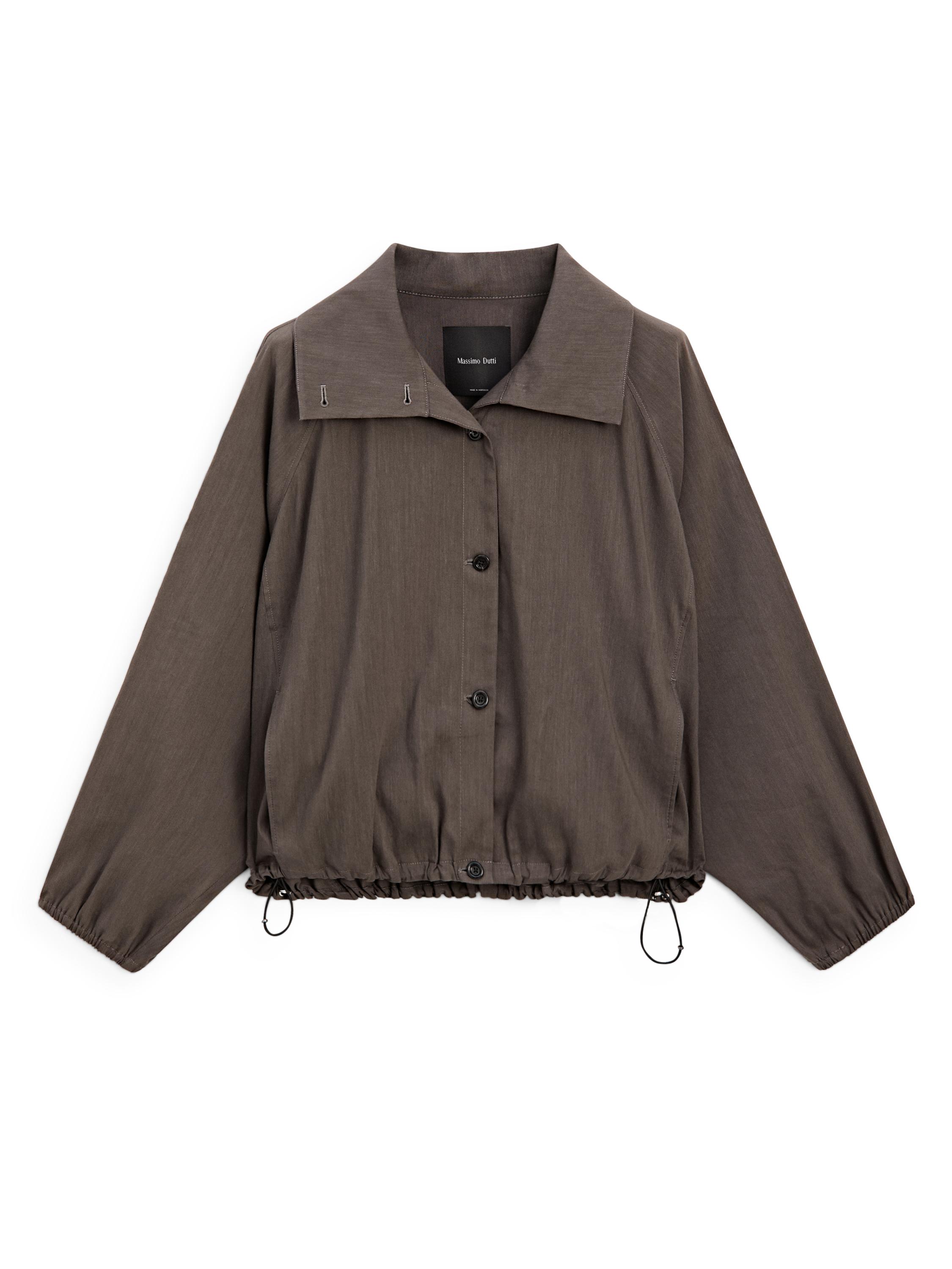 ★ Massimo Dutti★ Linen blend check bomber jacket 06755101 Linen blend check bomber jacket · Black · Coats And Jackets