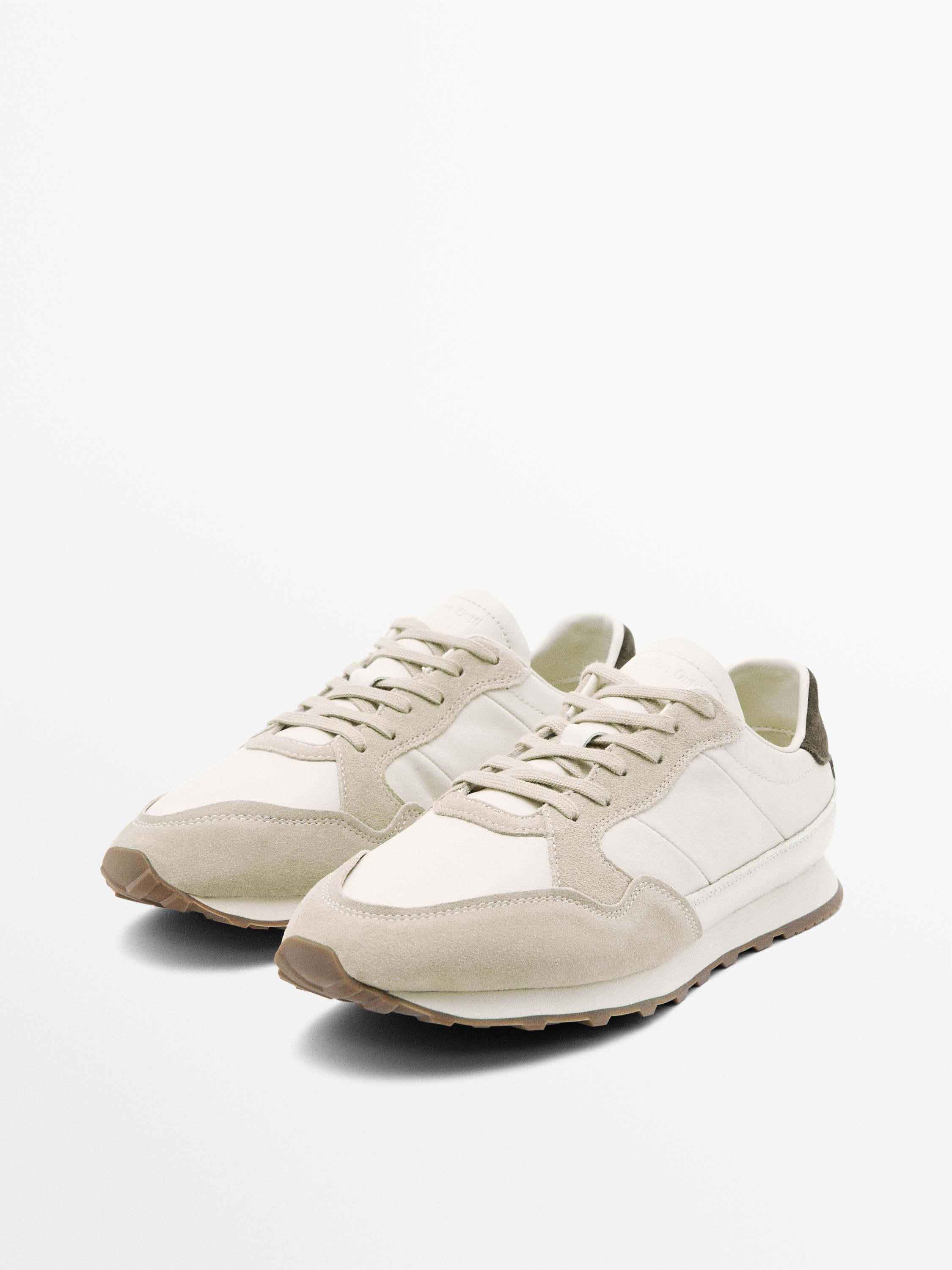 Trainers with contrast back piece — WHITE