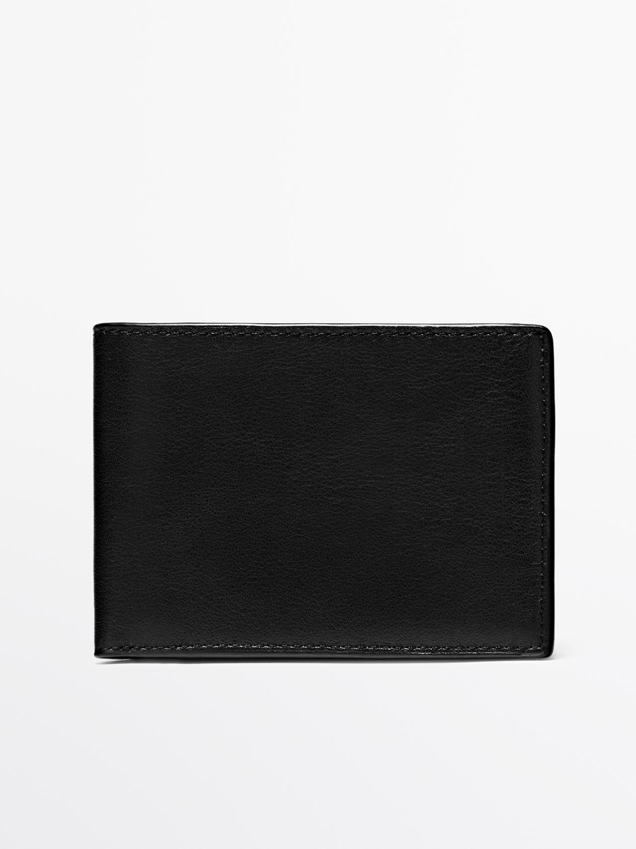Portafoglio Rettangolare In Pelle Nappata - Nero - 01 - Massimo Dutti - Maschile