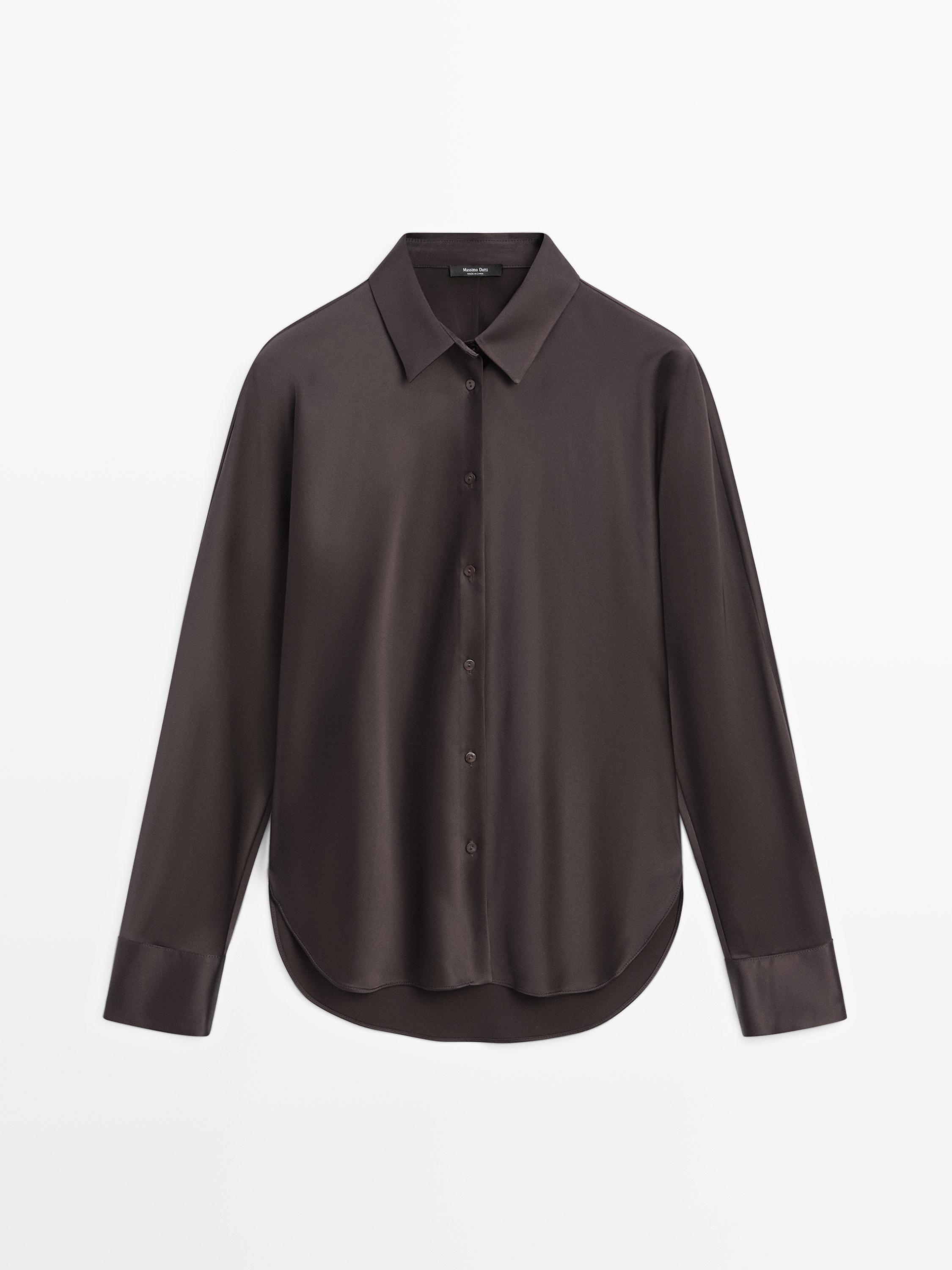 Satin shirt with batwing sleeves