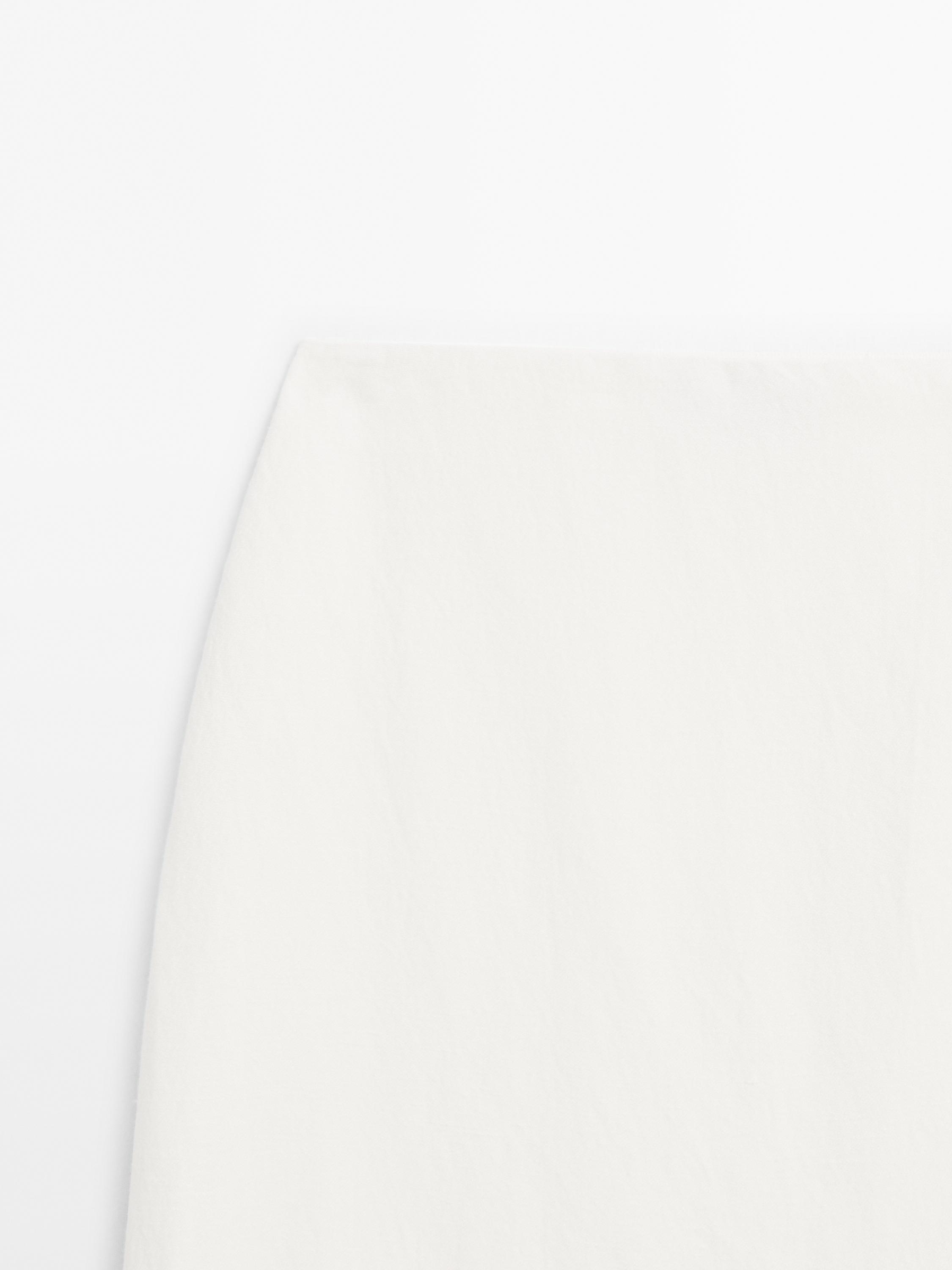 Straight hemp blend midi skirt