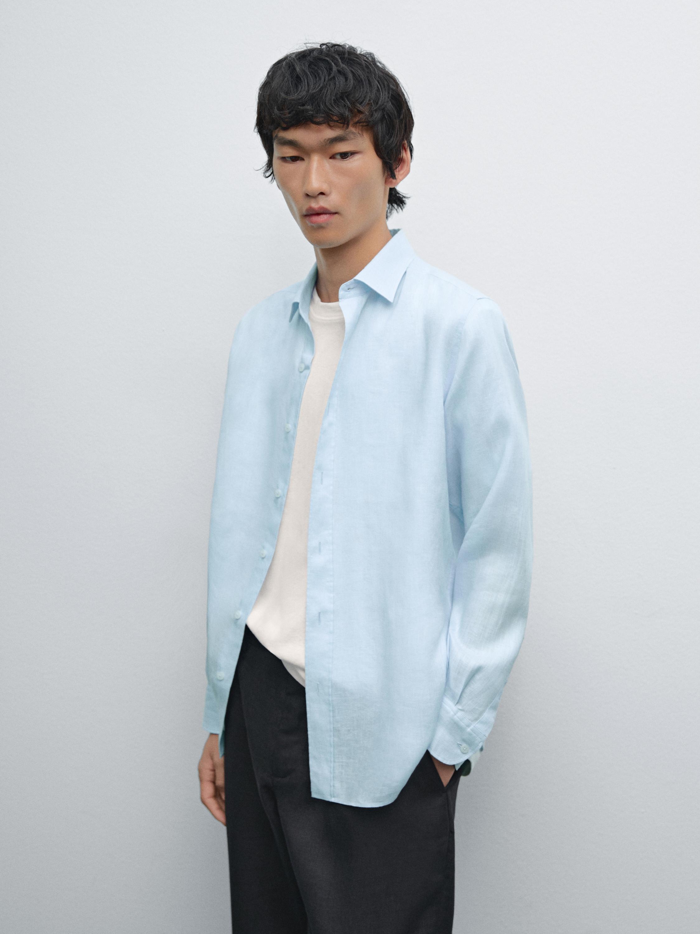 100% linen slim fit shirt