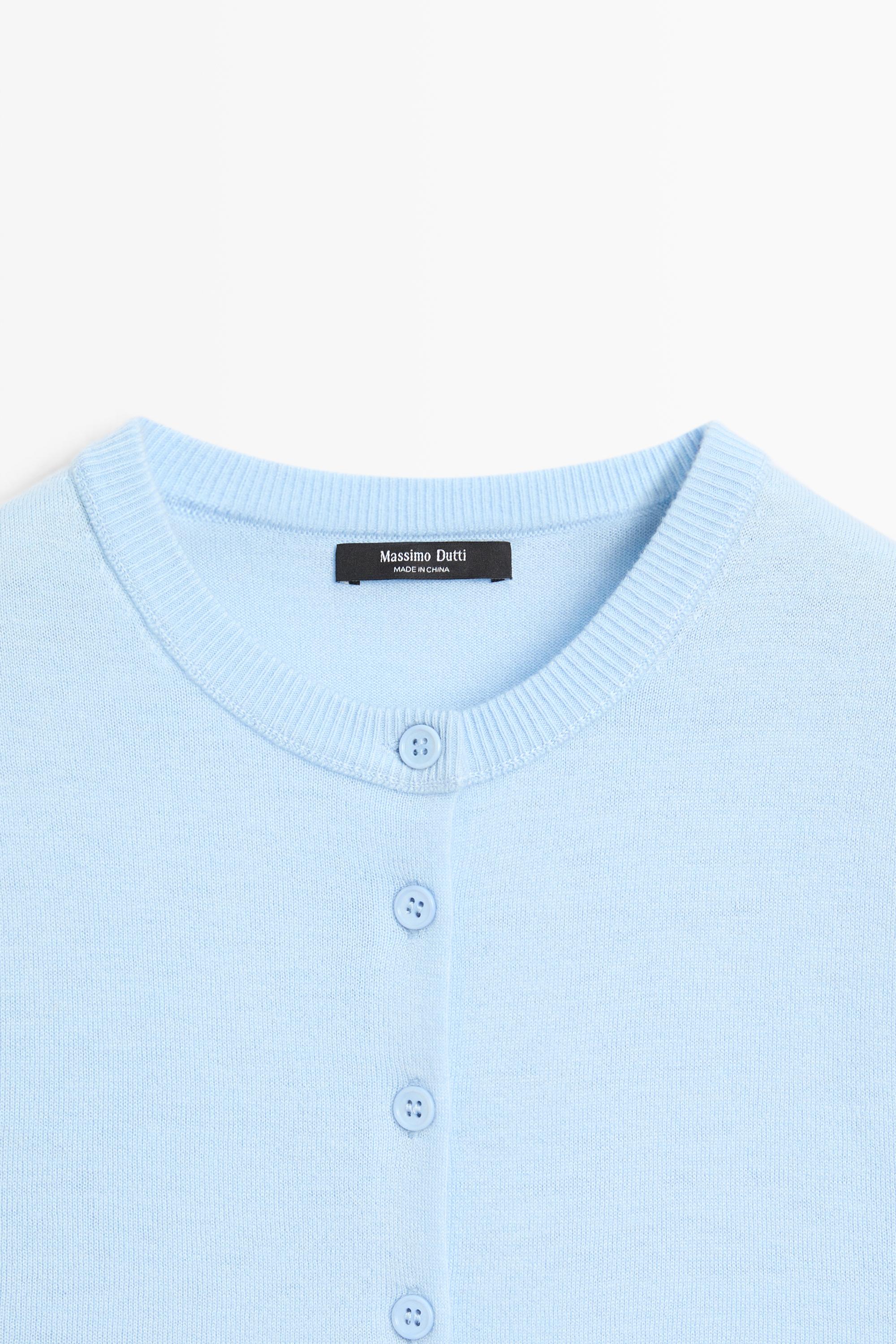 Short sleeve cardigan — SKY BLUE