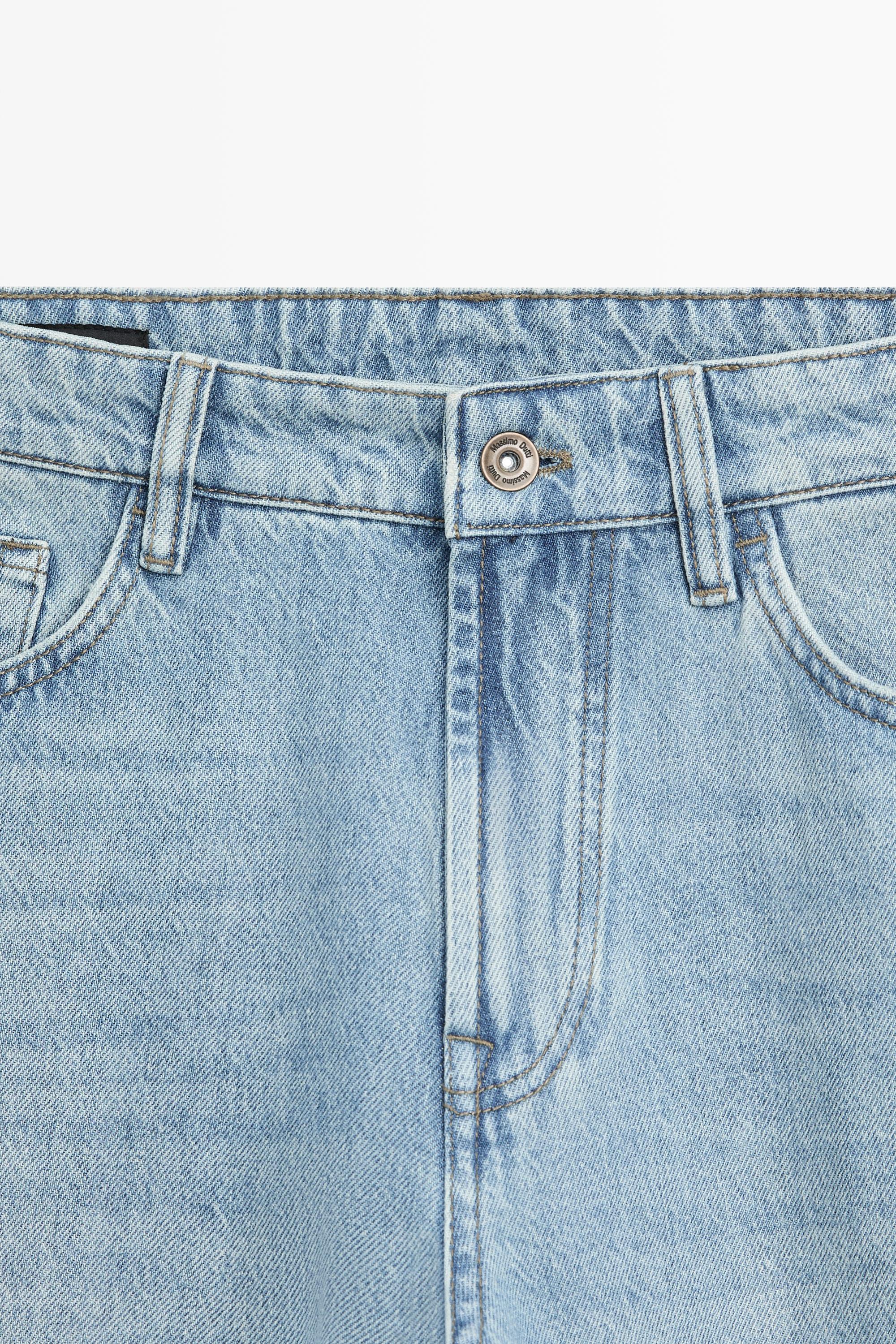 Bleach washed tapered fit jeans — Light Blue
