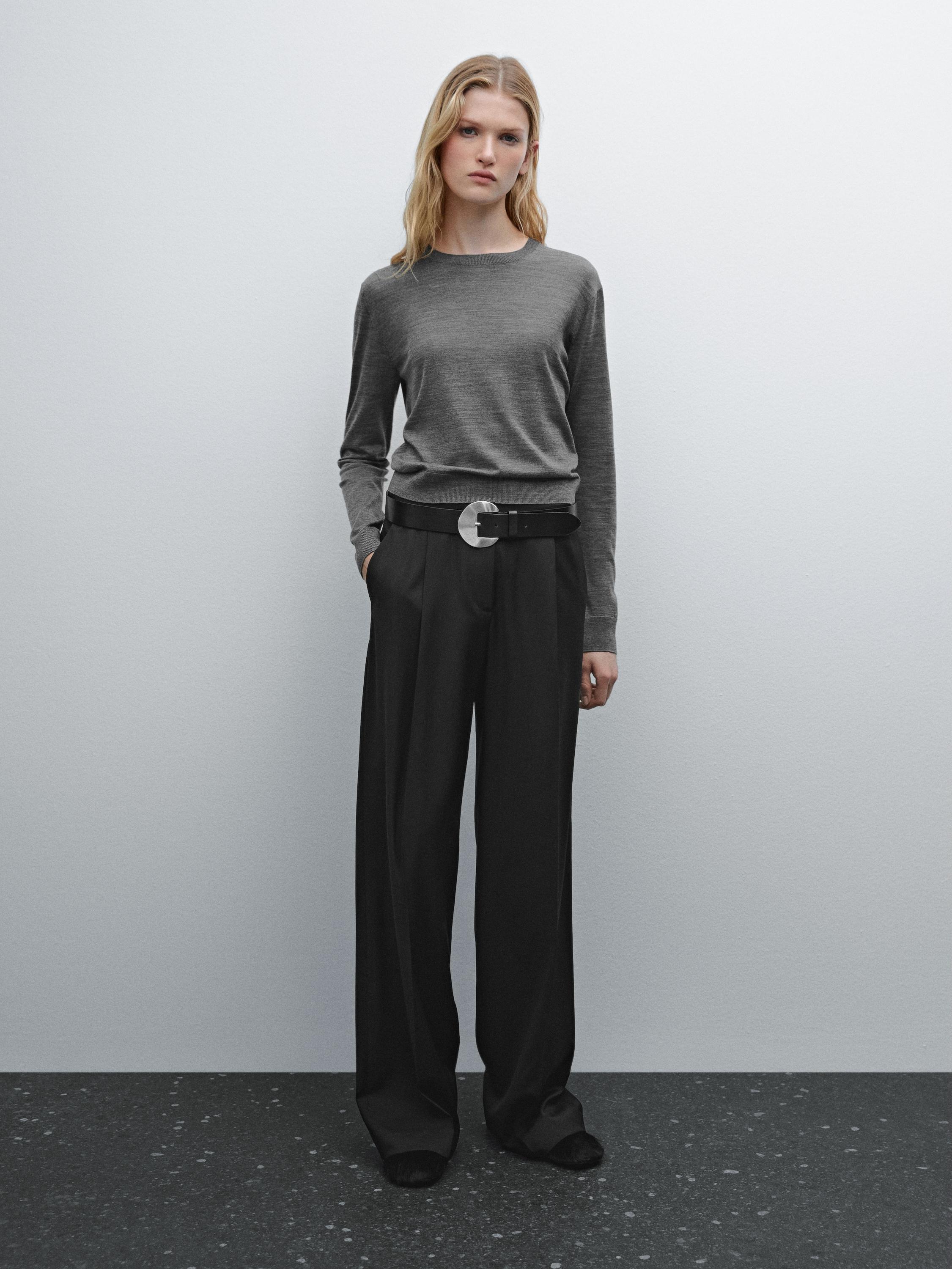 Pull en maille 100&nbsp;% laine à col rond