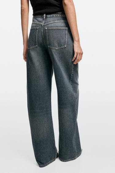 High-waist relaxed barrel fit jeans — Dark blue 5
