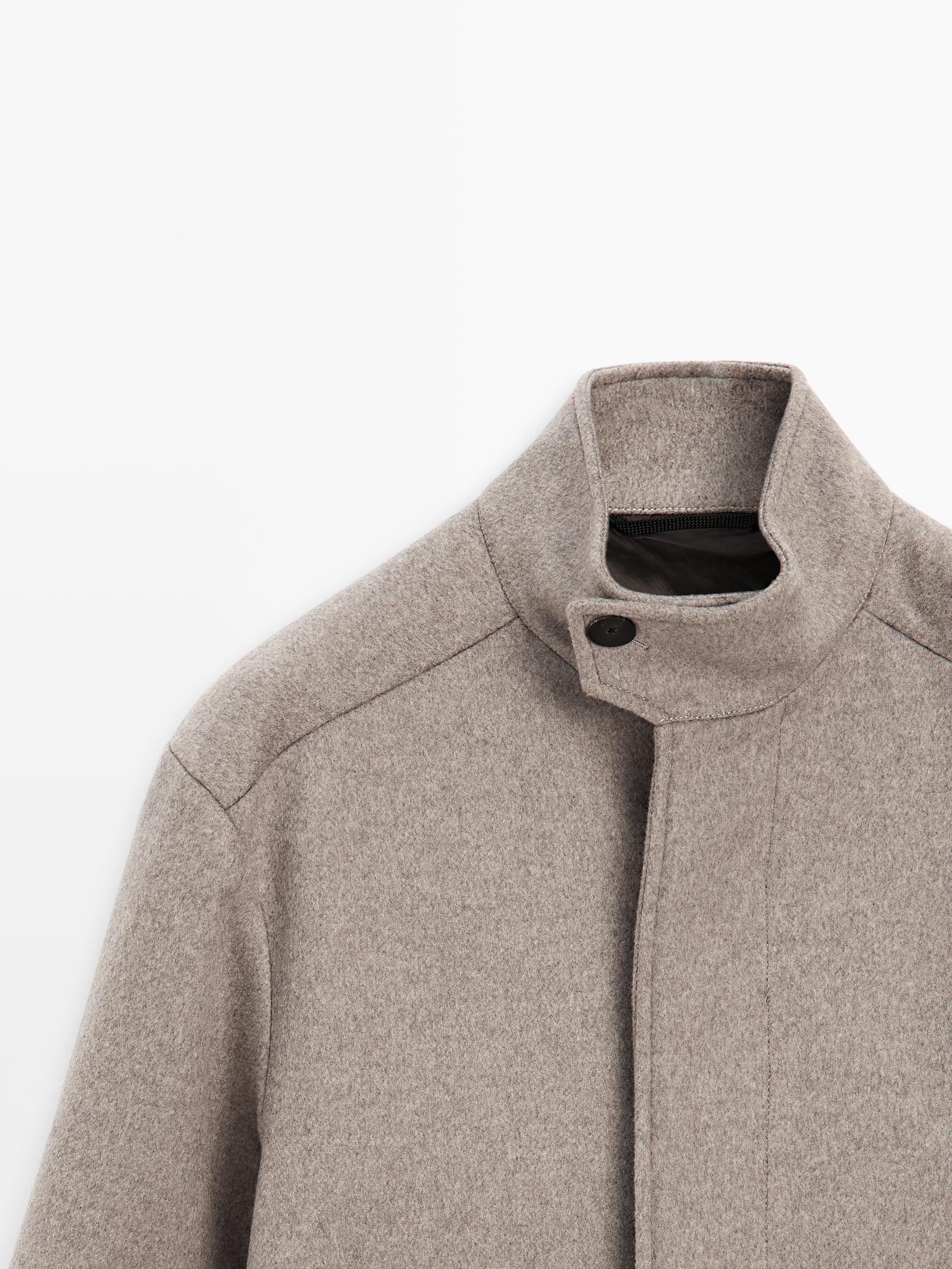 Wool blend high neck jacket - LIMITED