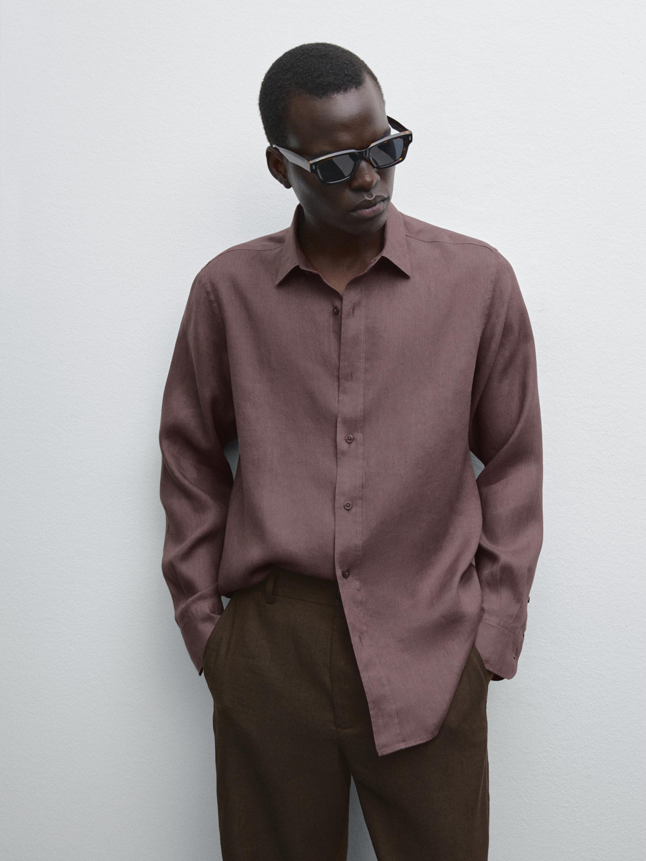 Slim fit shirt 100% linen
