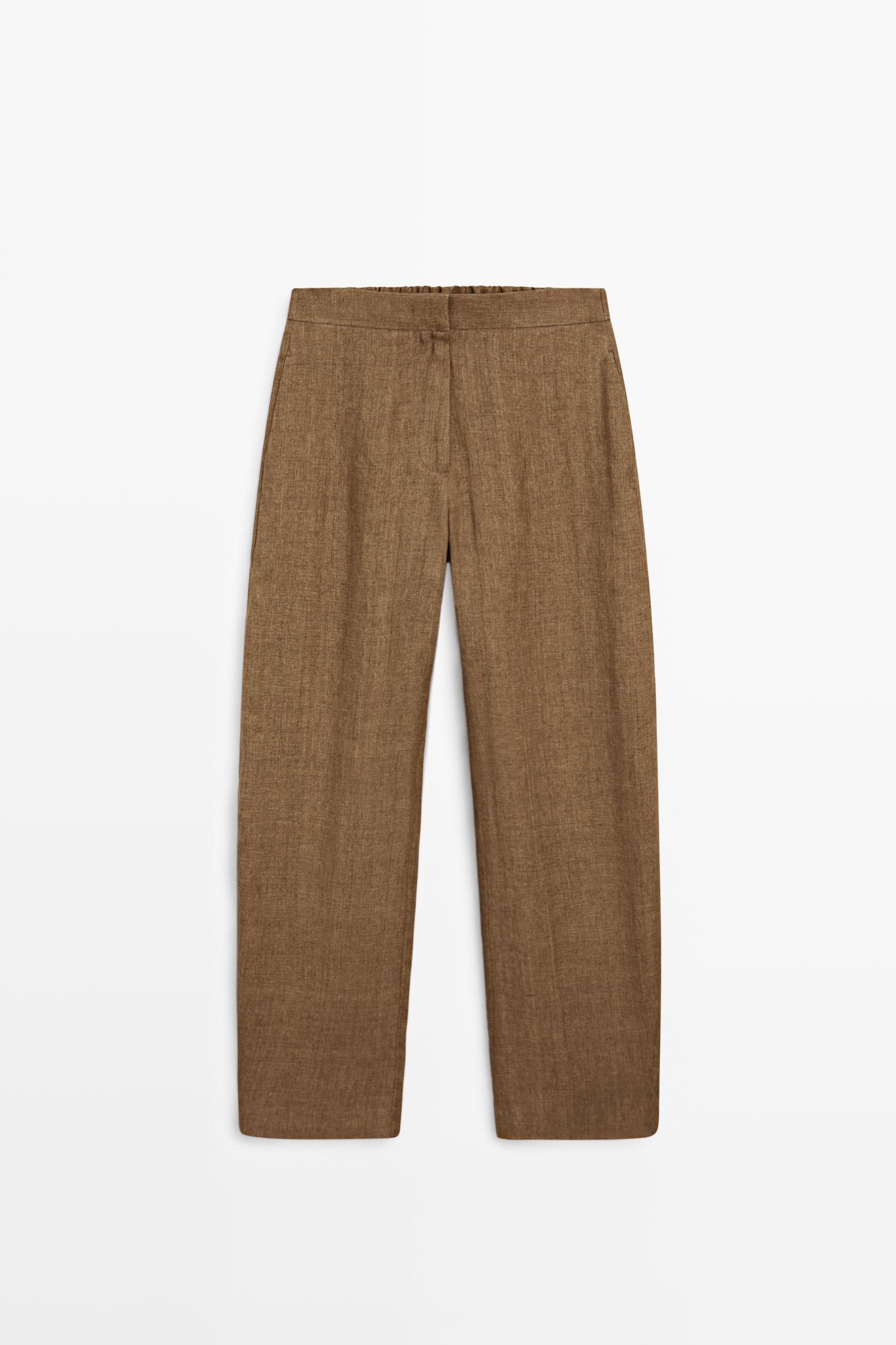 100% linen barrel fit pants
