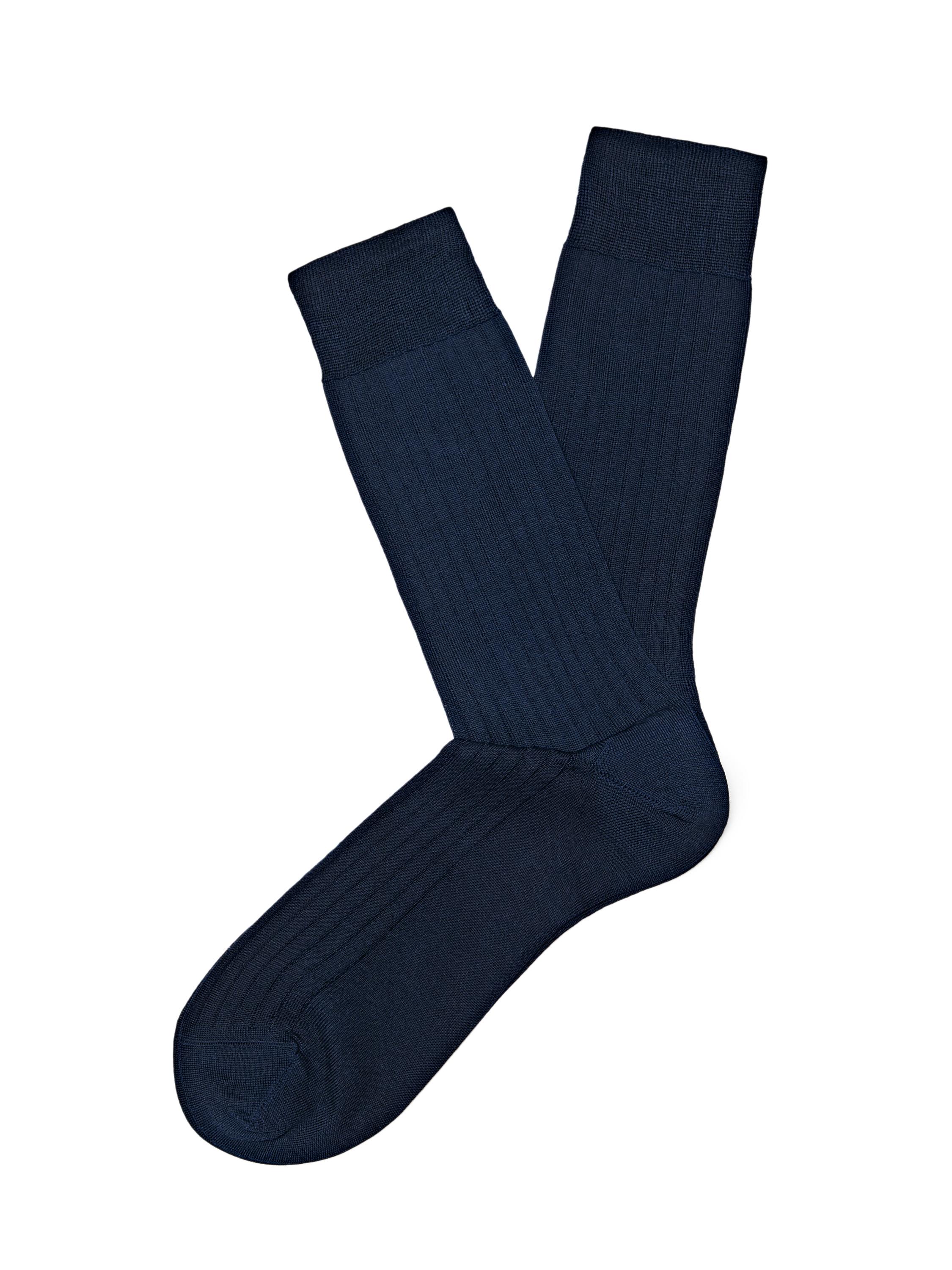 Ribbed smart socks — NAVY BLUE