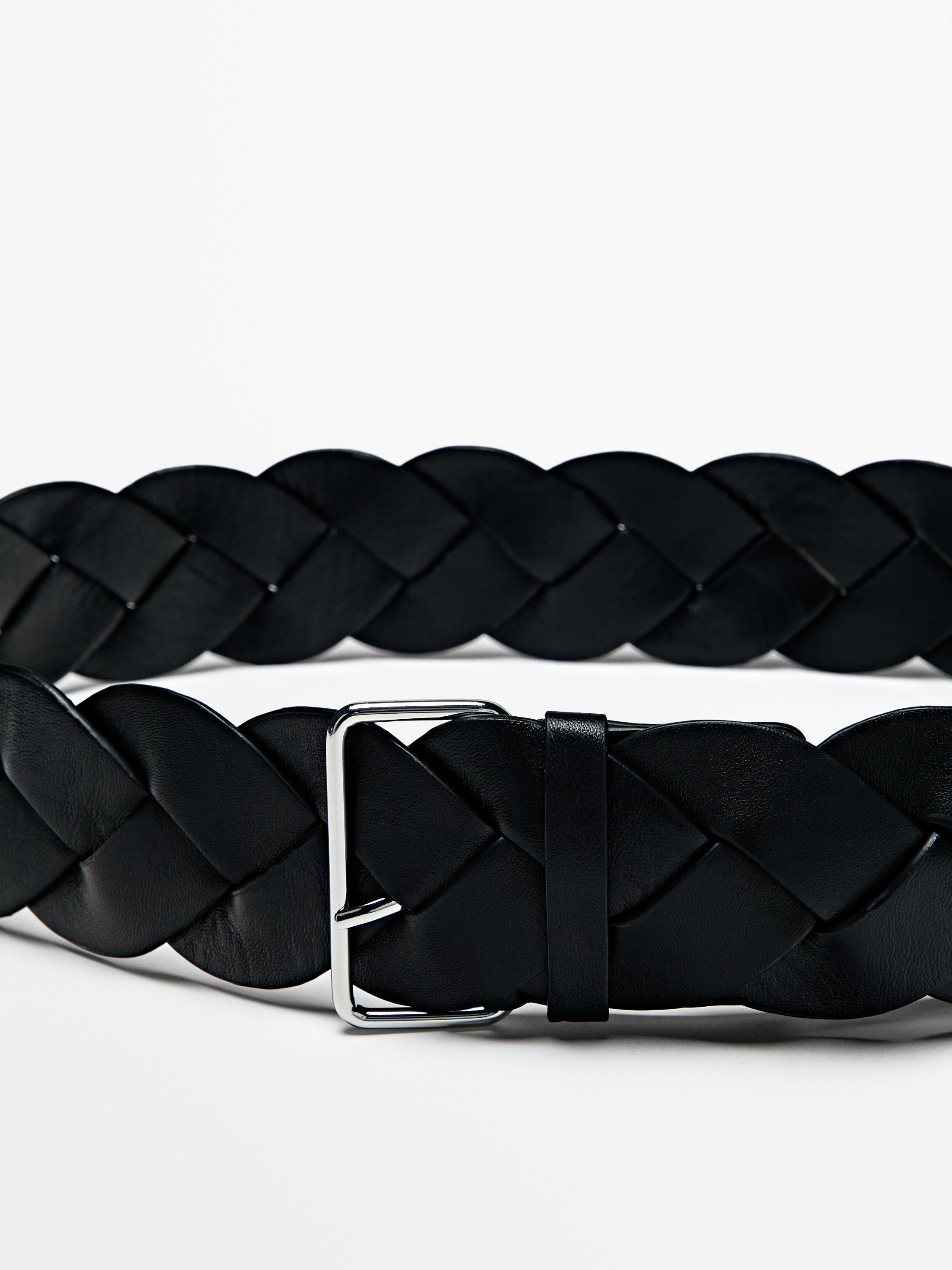 Braided nappa leather belt